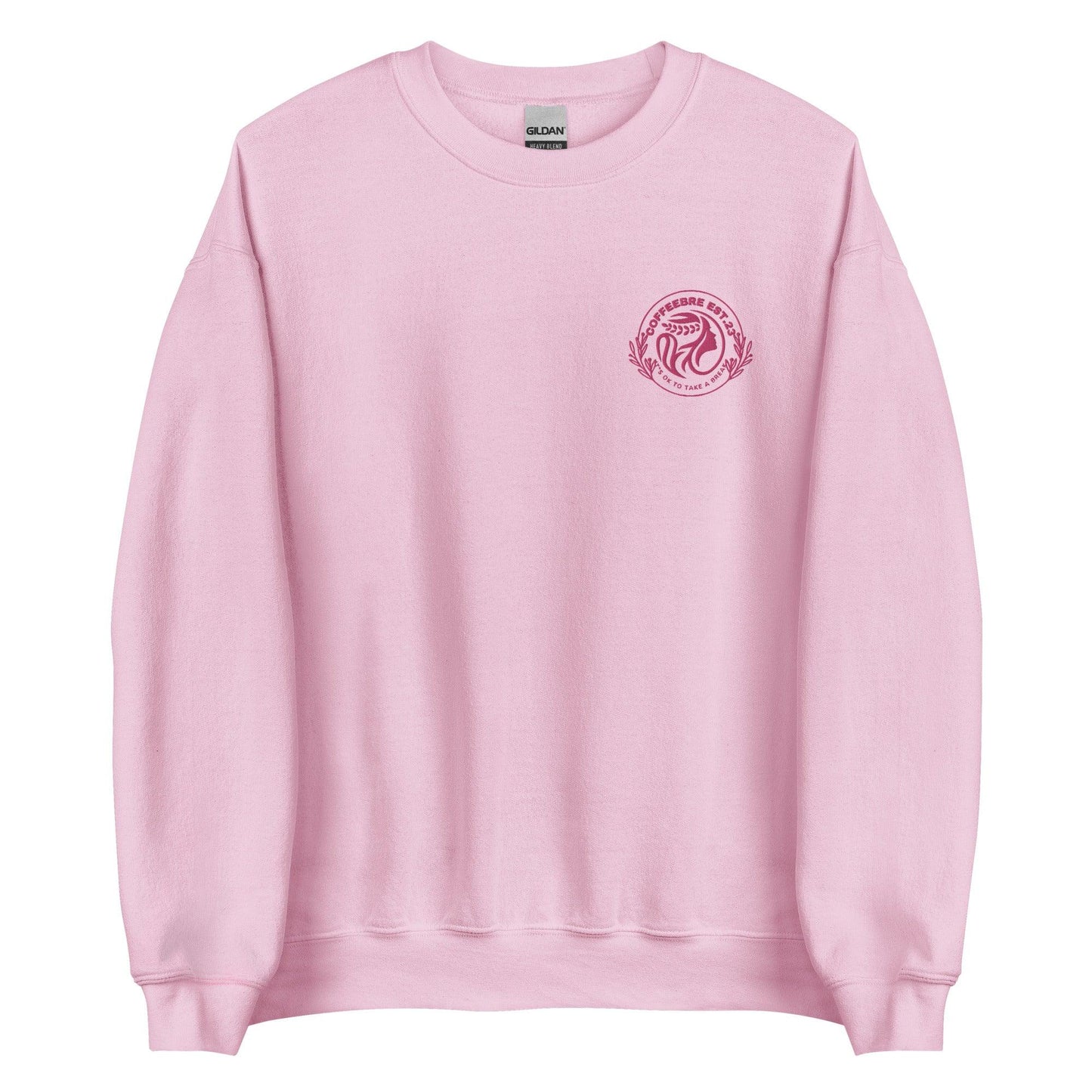 Coffeebre Pink Embroidered Unisex Sweatshirt - COFFEEBRE