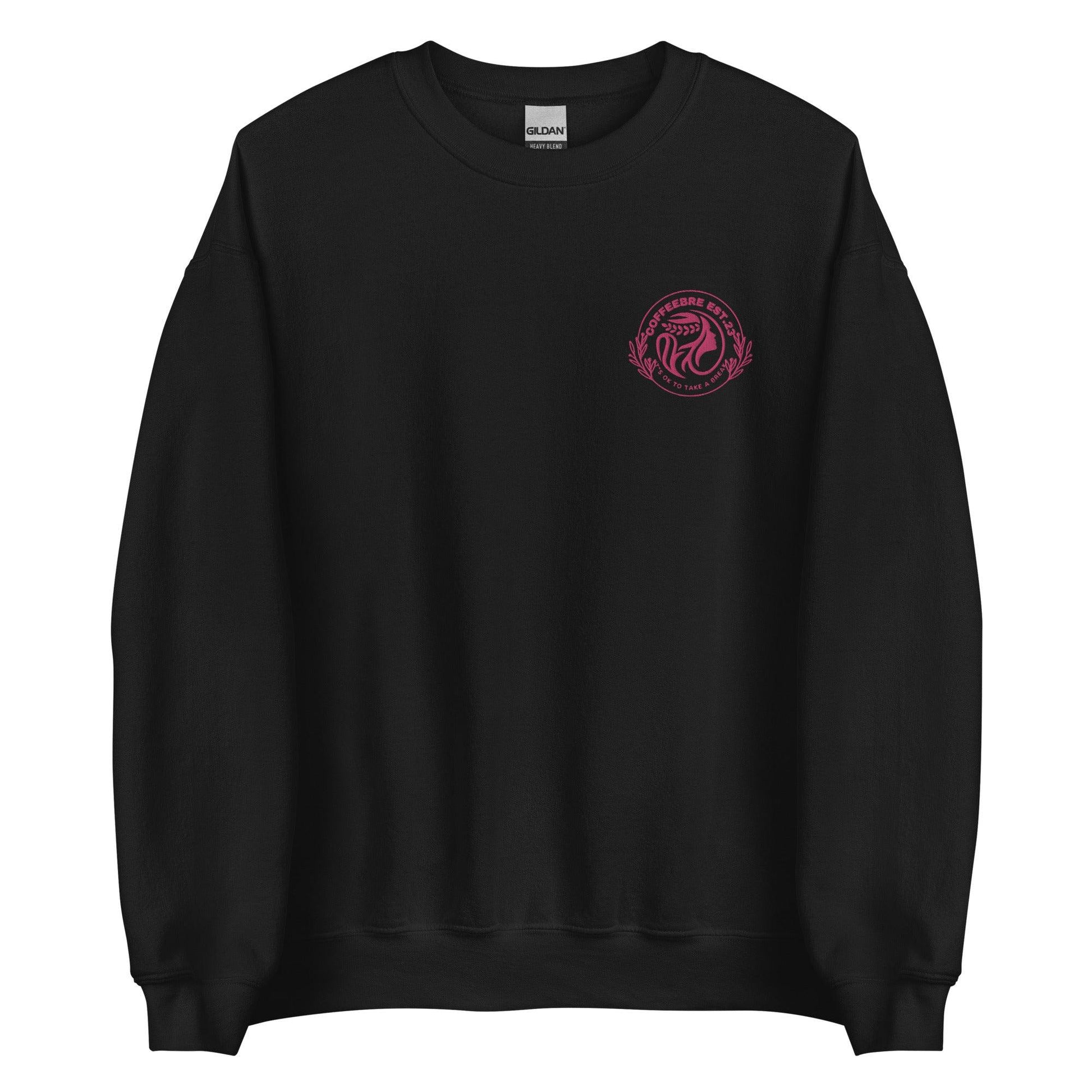 Coffeebre Pink Embroidered Unisex Sweatshirt - COFFEEBRE