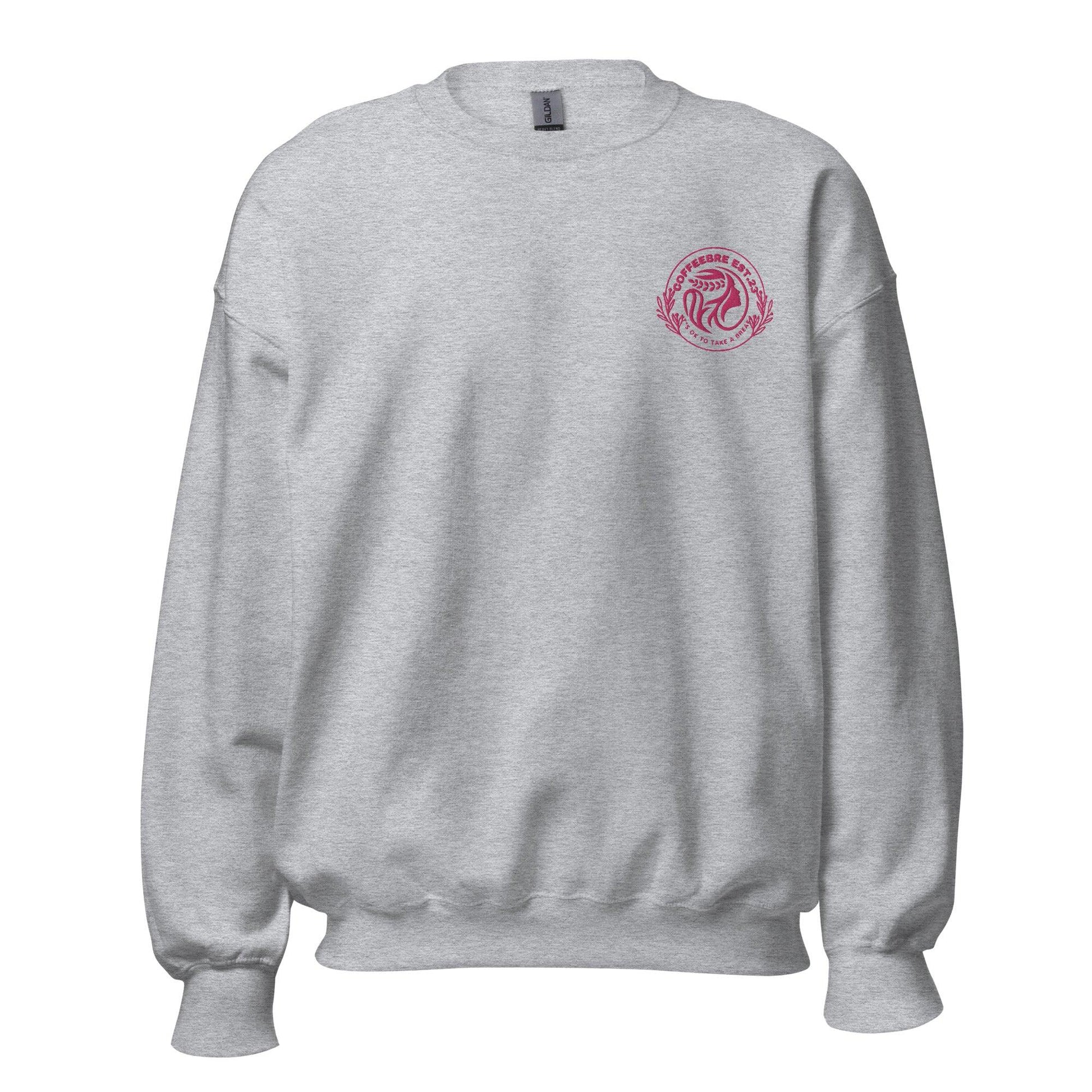 Coffeebre Pink Embroidered Unisex Sweatshirt - COFFEEBRE