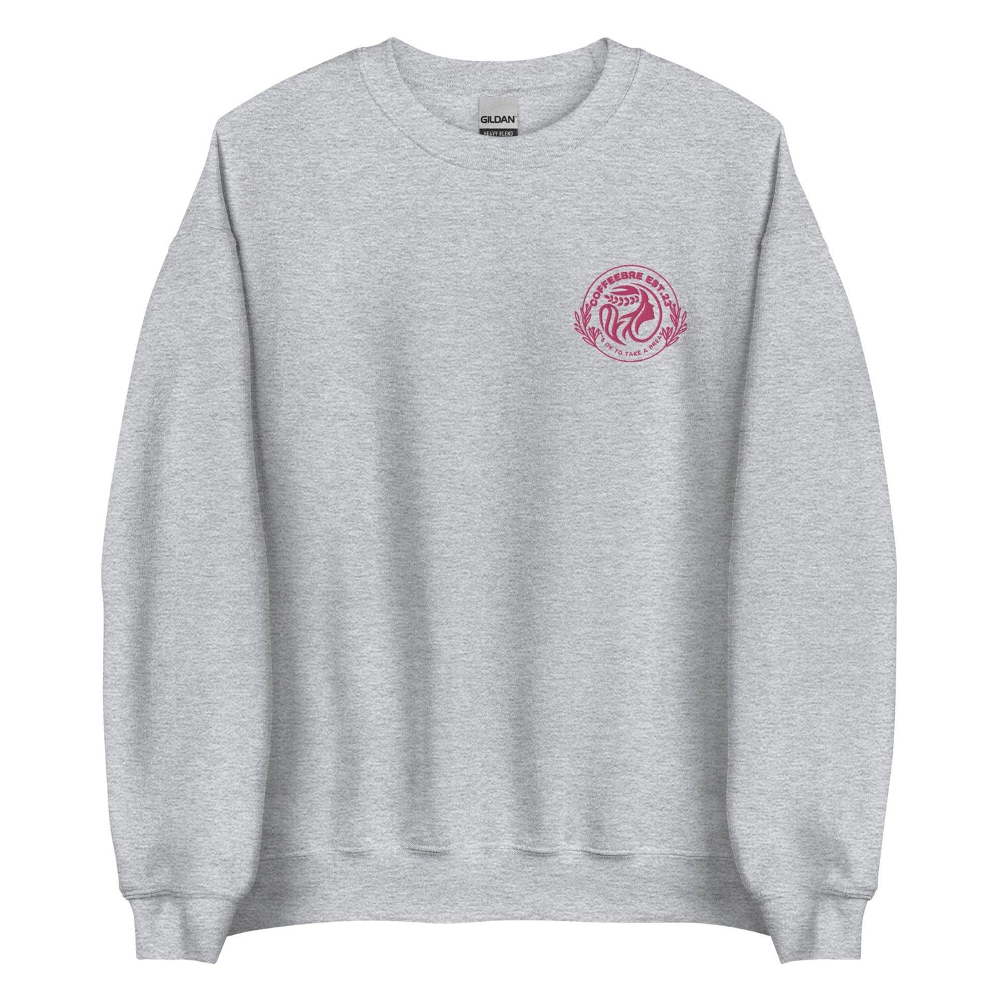 Coffeebre Pink Embroidered Unisex Sweatshirt - COFFEEBRE