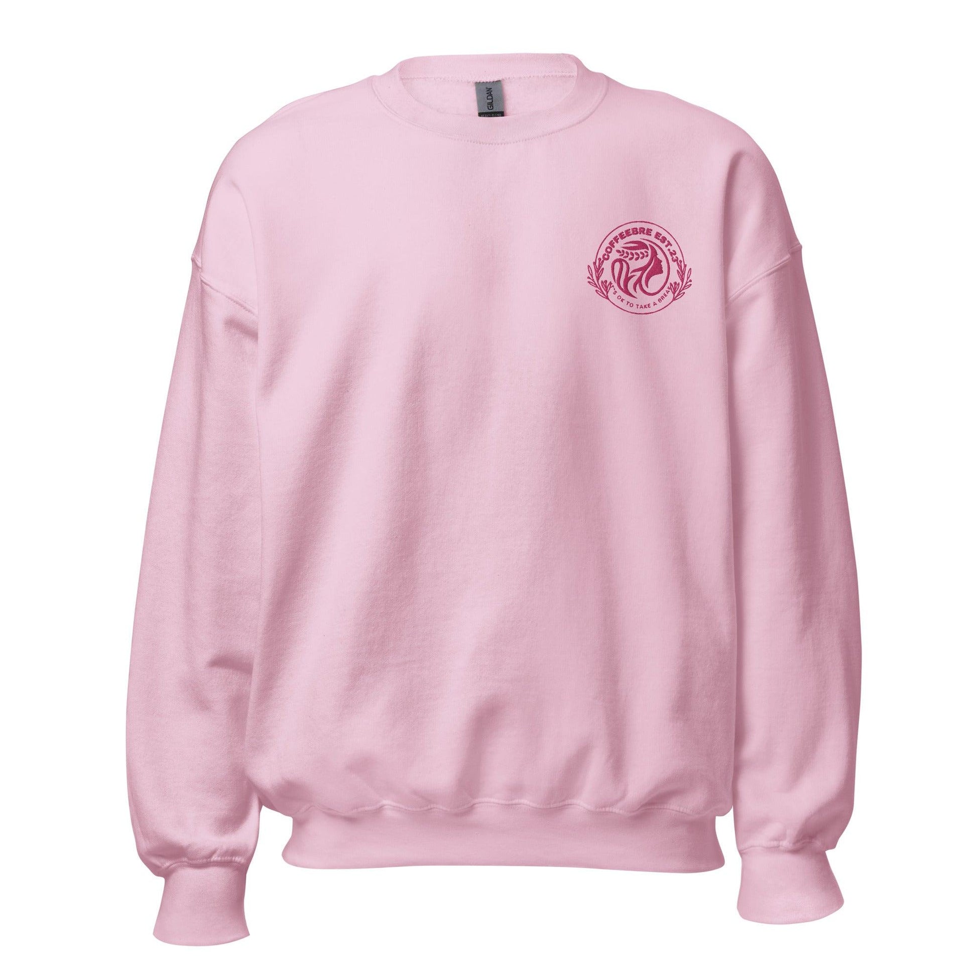 Coffeebre Pink Embroidered Unisex Sweatshirt - COFFEEBRE