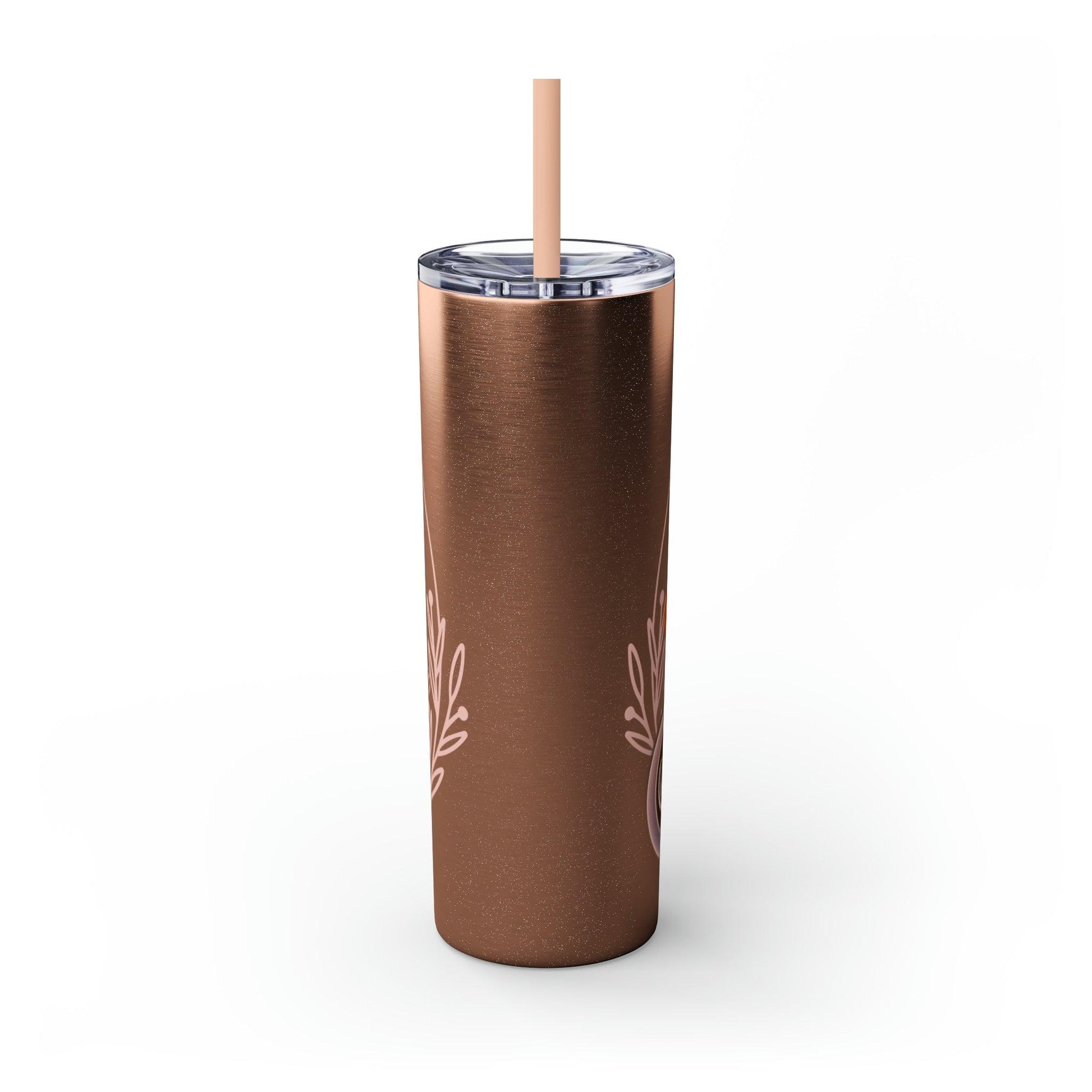 Coffeebre Pumpkin Spice Skinny Tumbler with Straw, 20oz - COFFEEBRE