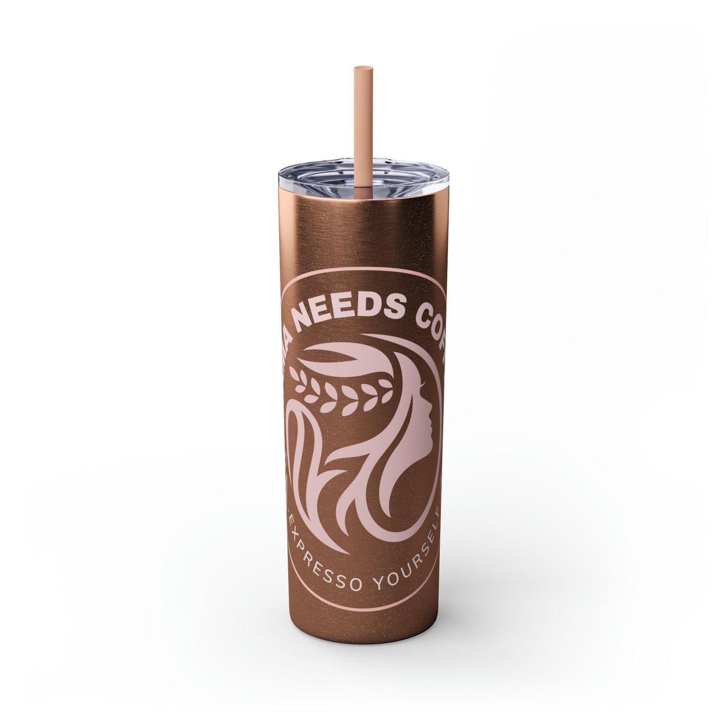 Coffeebre Skinny Mama Needs Coffee Tumbler with Straw, 20oz - COFFEEBRE