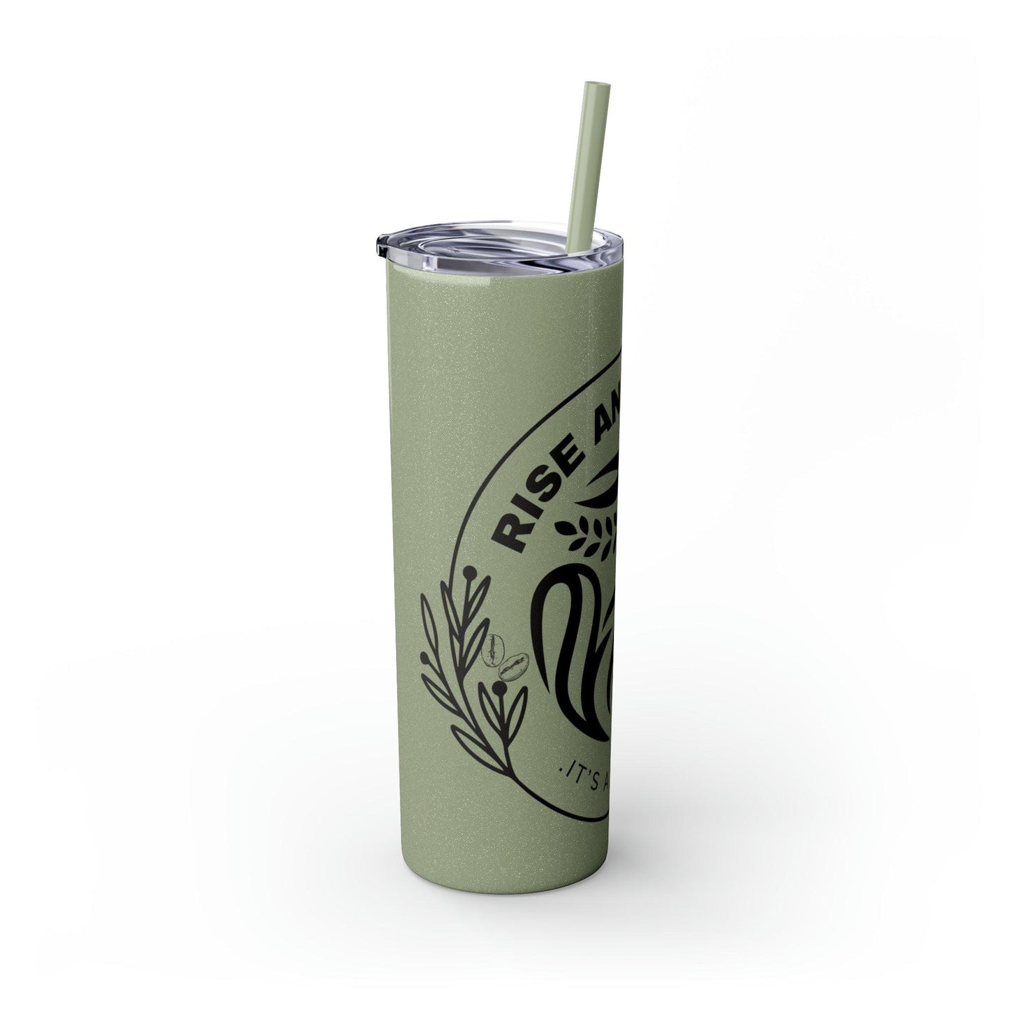 Coffeebre Skinny Rise and Grind Tumbler with Straw, 20oz - COFFEEBRE