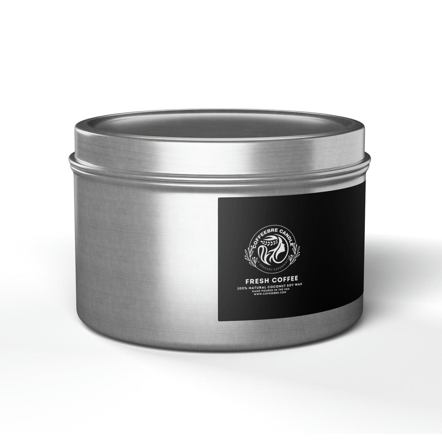 Eco-Friendly Fresh Coffee Scented Coconut Soy Tin Candles - COFFEEBRE