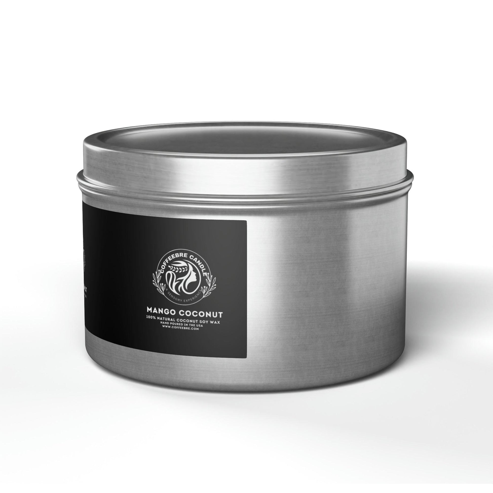 Eco-Friendly Mango Coconut Scented Coconut Soy Tin Candles - COFFEEBRE