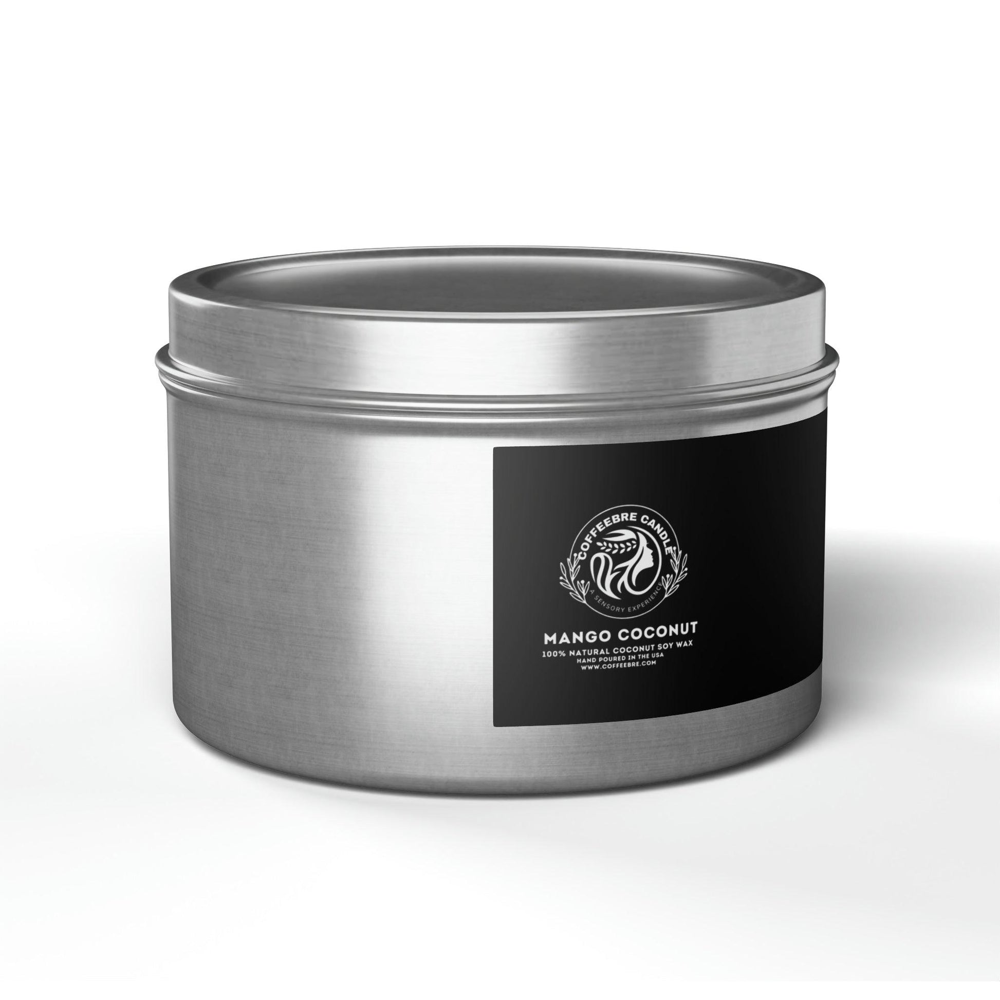 Eco-Friendly Mango Coconut Scented Coconut Soy Tin Candles - COFFEEBRE