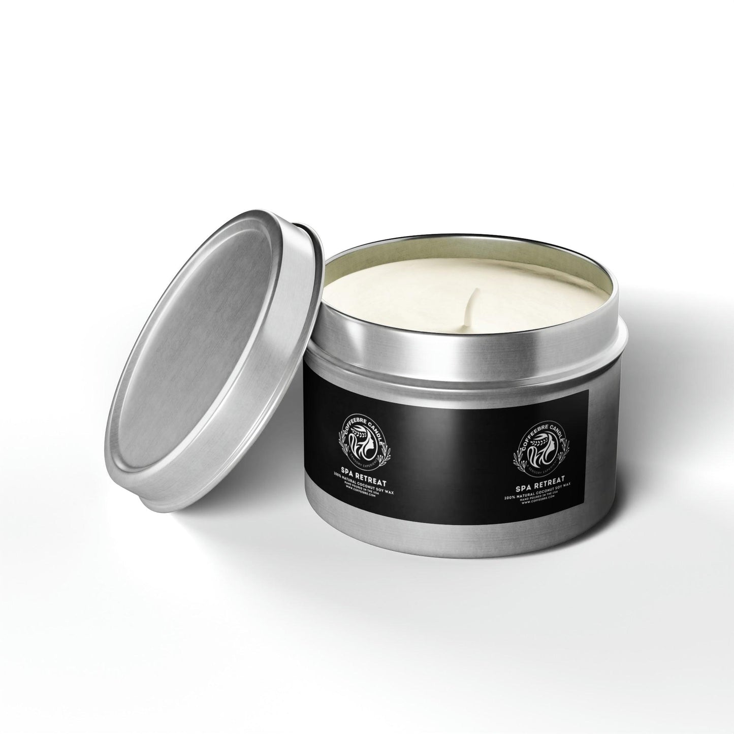 Eco-Friendly Spa Treat Scented Coconut Soy Tin Candles - COFFEEBRE