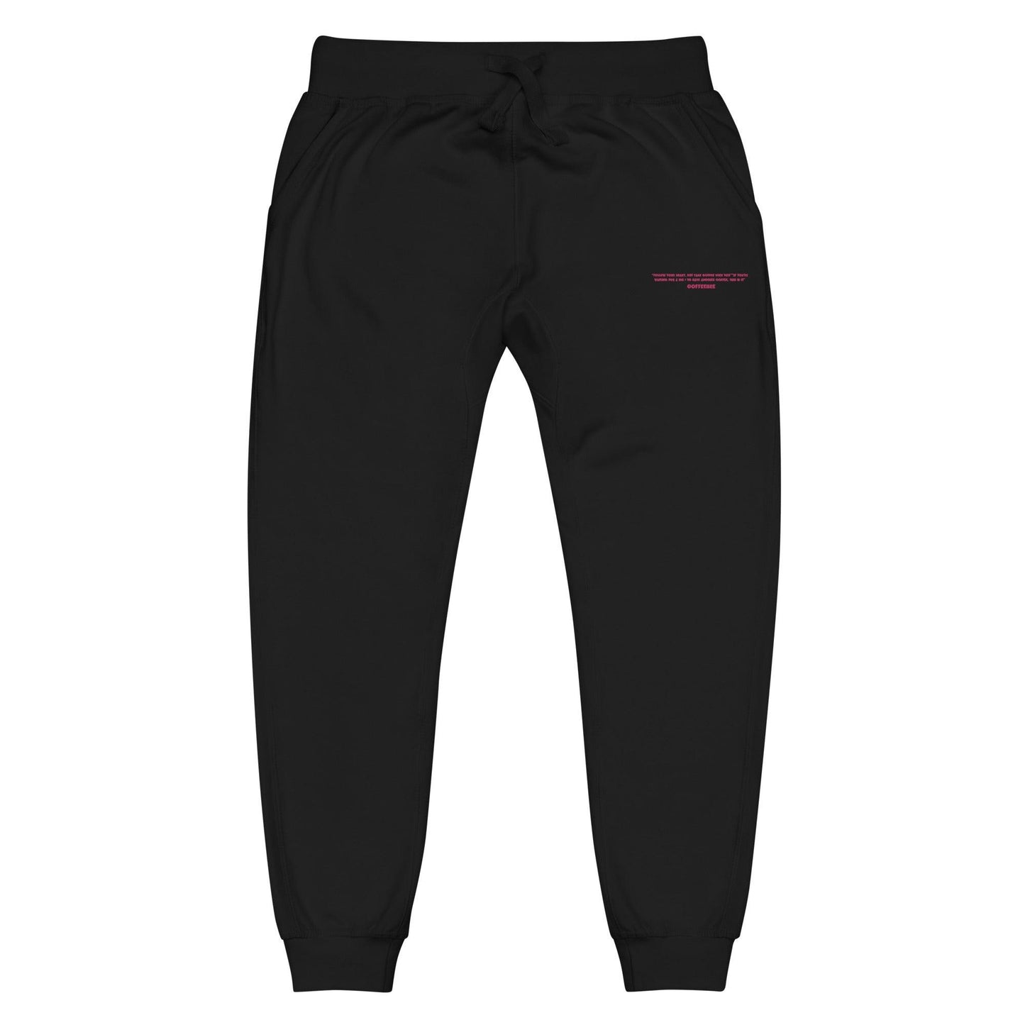 Embroidered Casual Athleisure Fleece Jogger Pants - COFFEEBRE