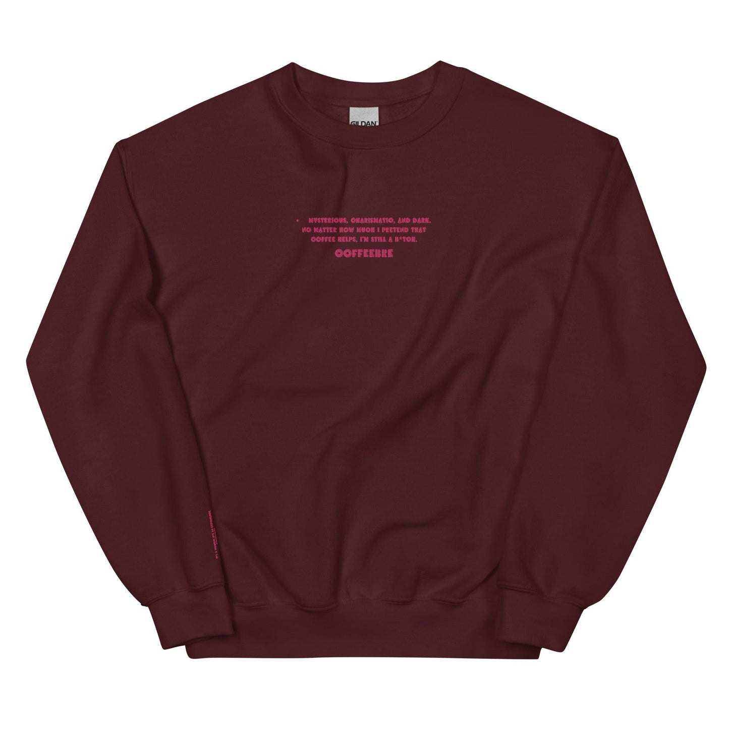 Embroidered Coffee Print Quote Unisex Sweatshirt - COFFEEBRE