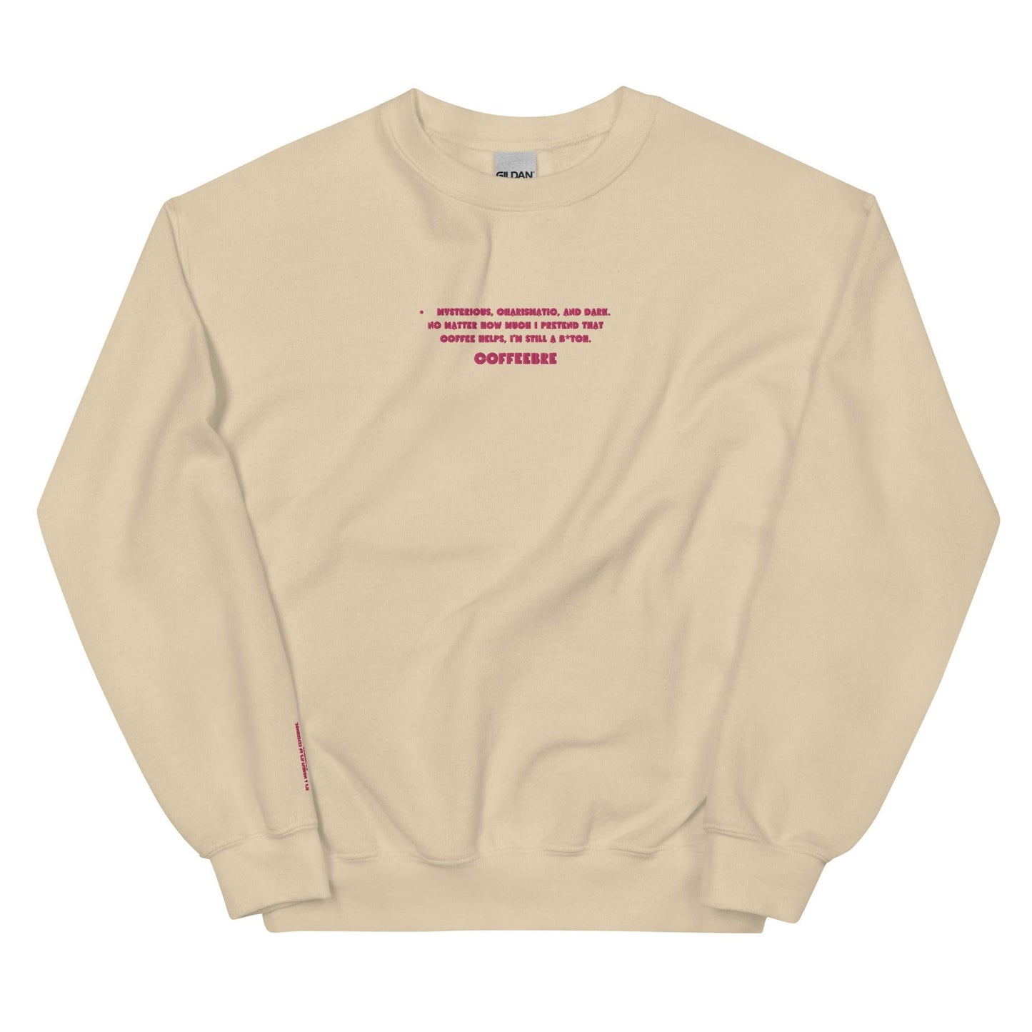 Embroidered Coffee Print Quote Unisex Sweatshirt - COFFEEBRE