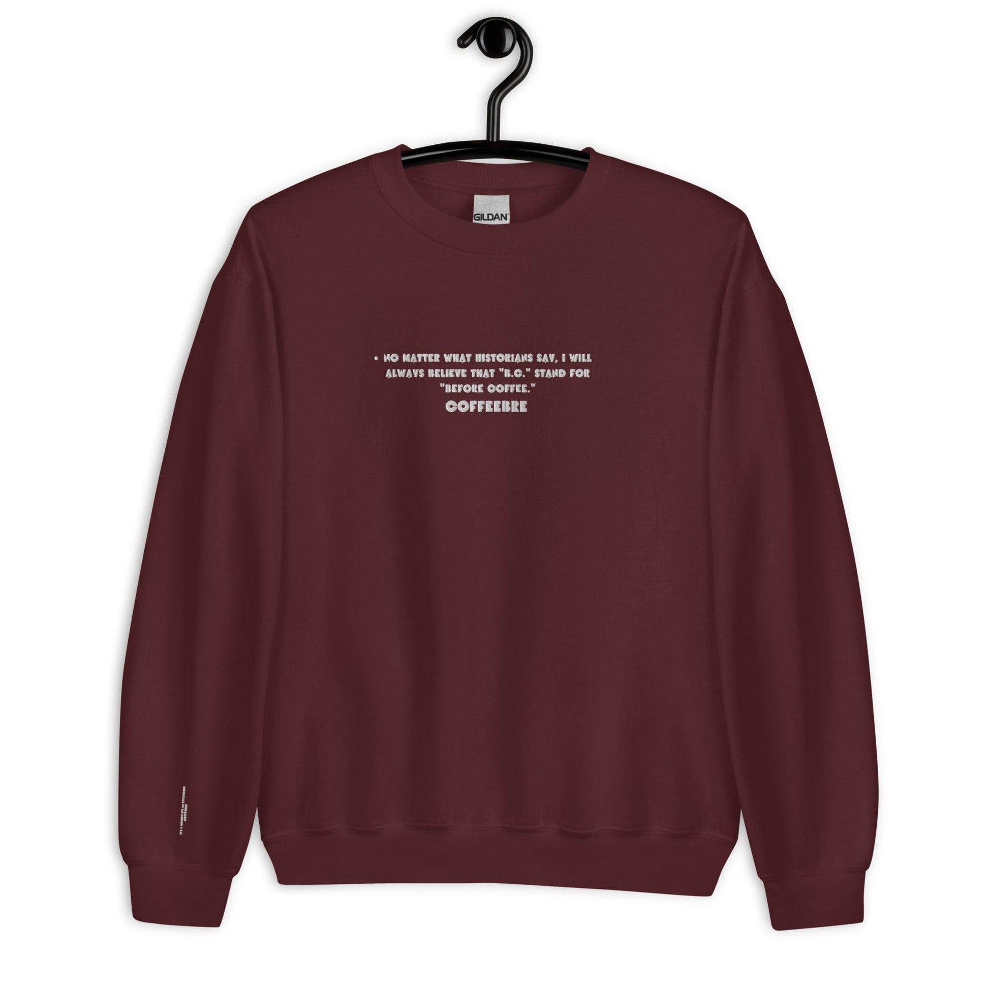 Embroidered Coffee Print Unisex Casual classic Sweatshirt - COFFEEBRE