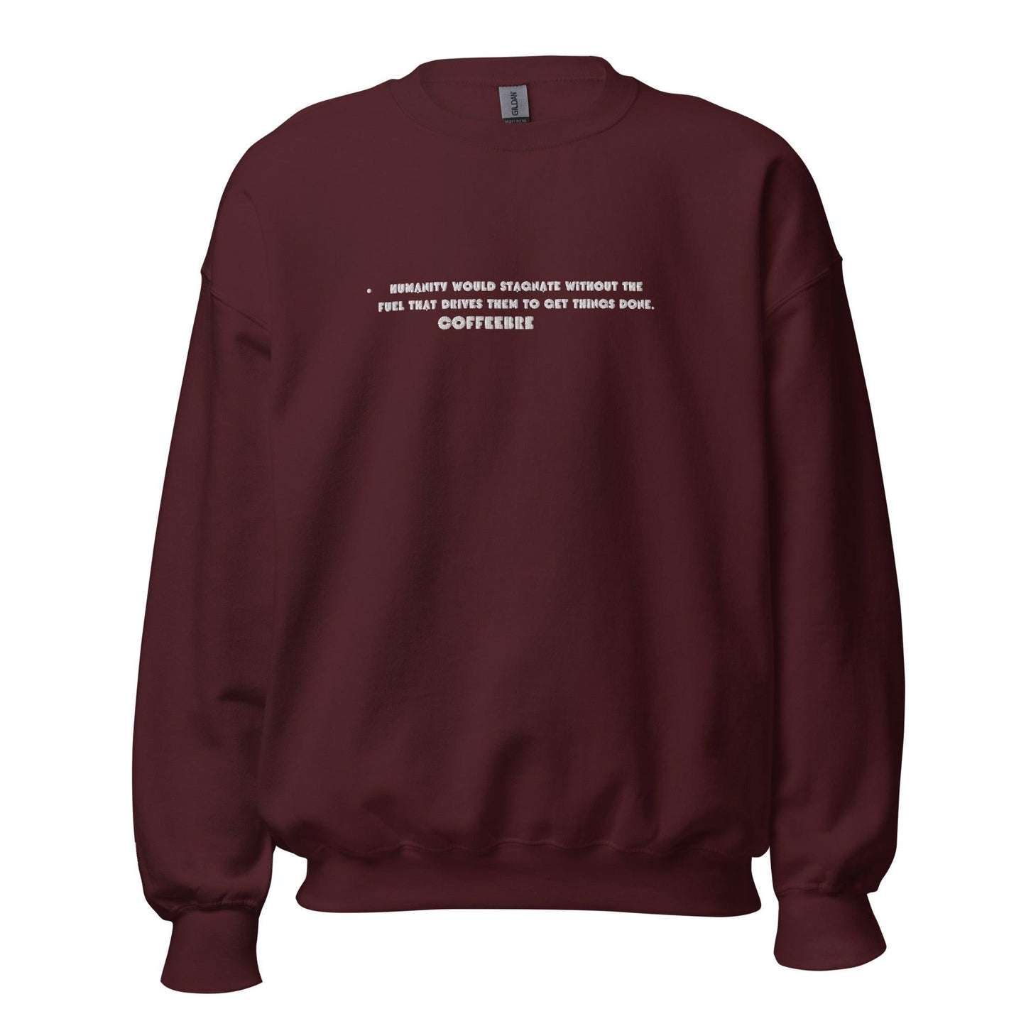 Embroidered Coffee Print Unisex Crewneck Sweatshirt - COFFEEBRE