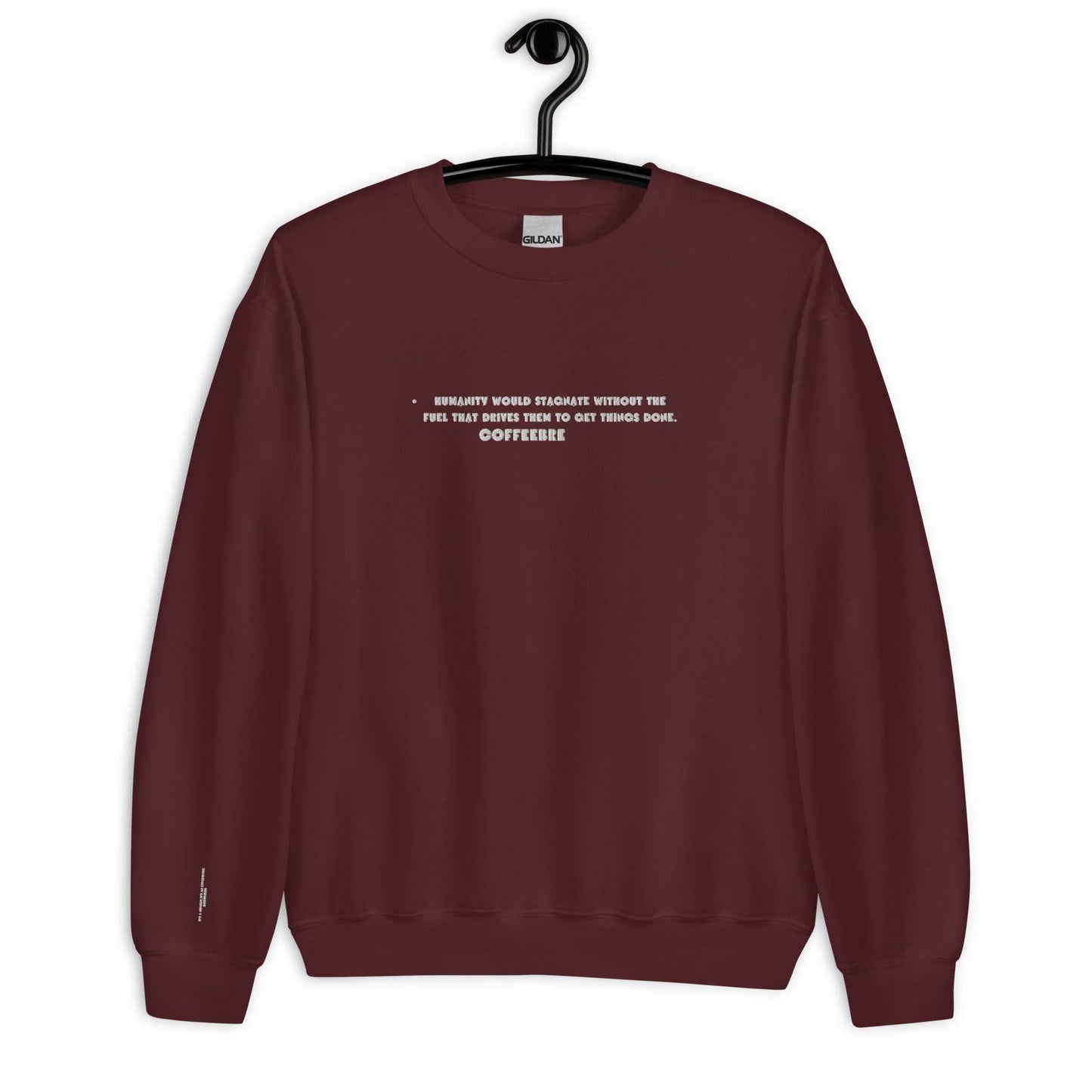 Embroidered Coffee Print Unisex Crewneck Sweatshirt - COFFEEBRE