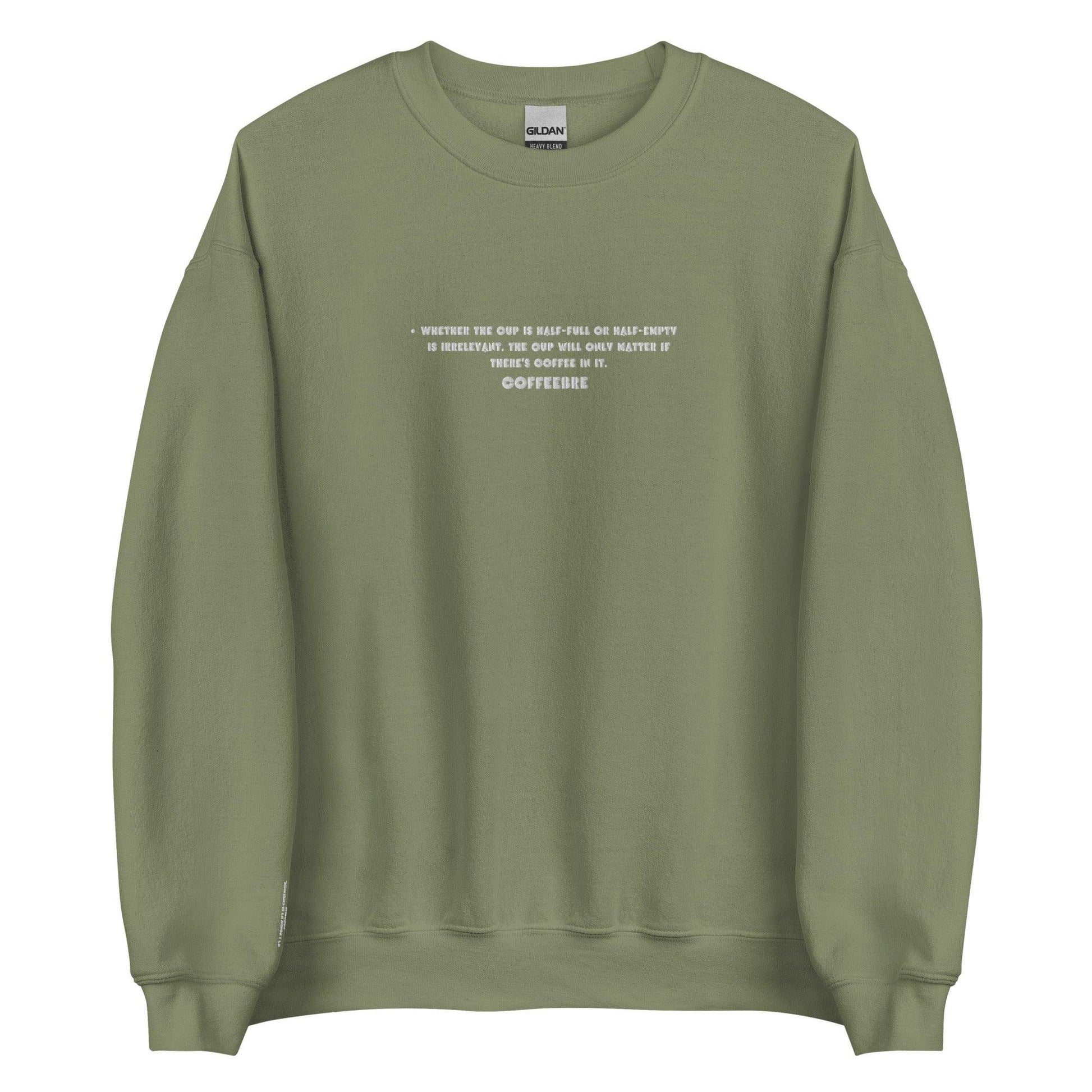 Embroidered Coffee Quotes Unisex Sweatshirt - COFFEEBRE