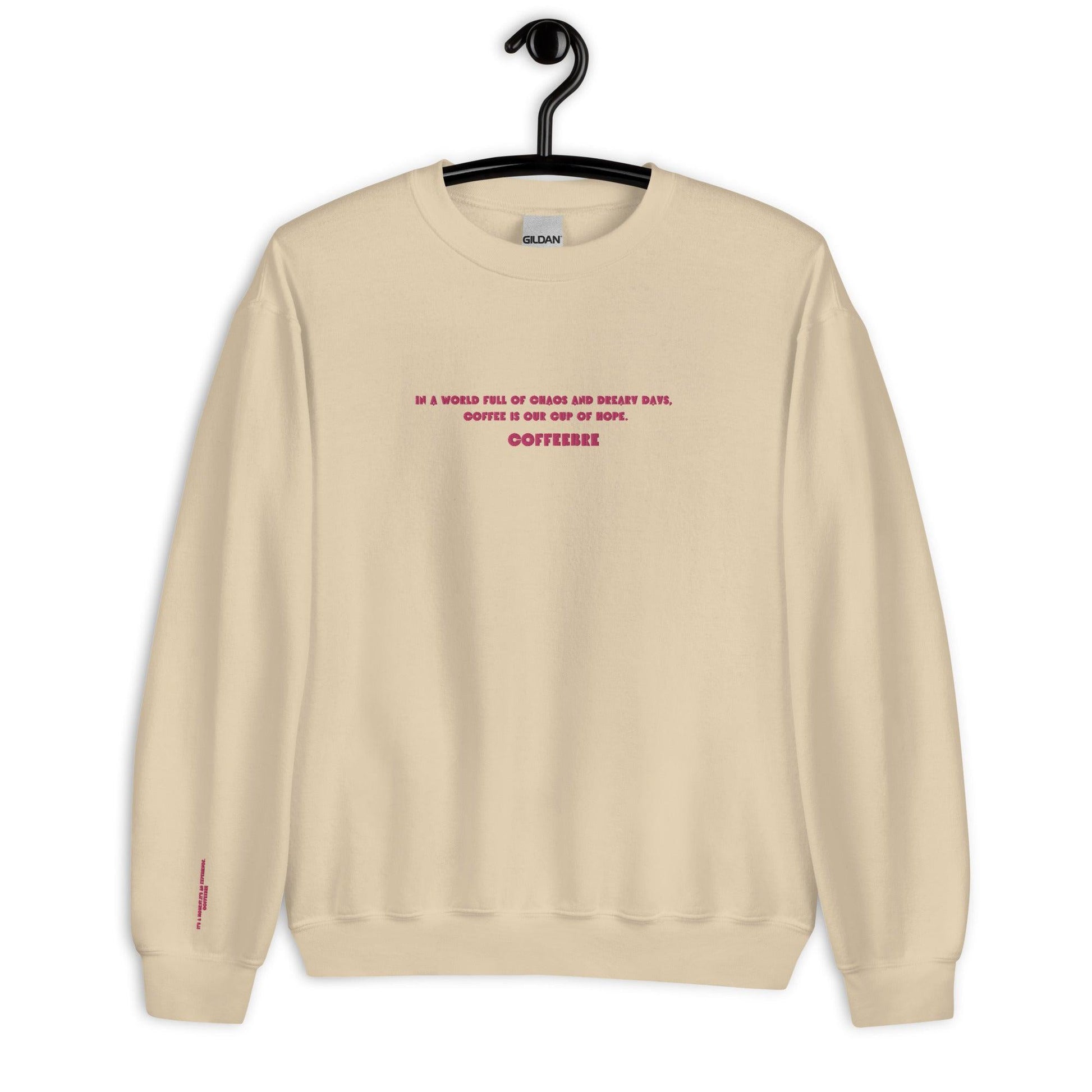 Embroidered Comfy Unisex Sweatshirt - COFFEEBRE