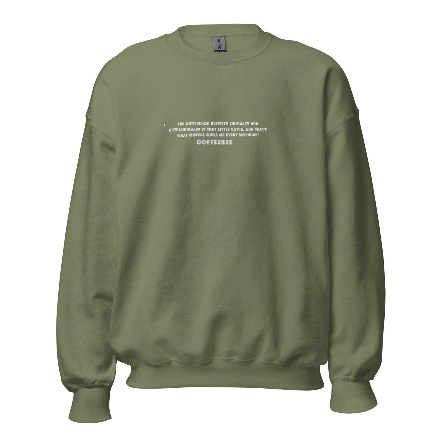 Embroidered Crewneck Unisex Sweatshirt - COFFEEBRE