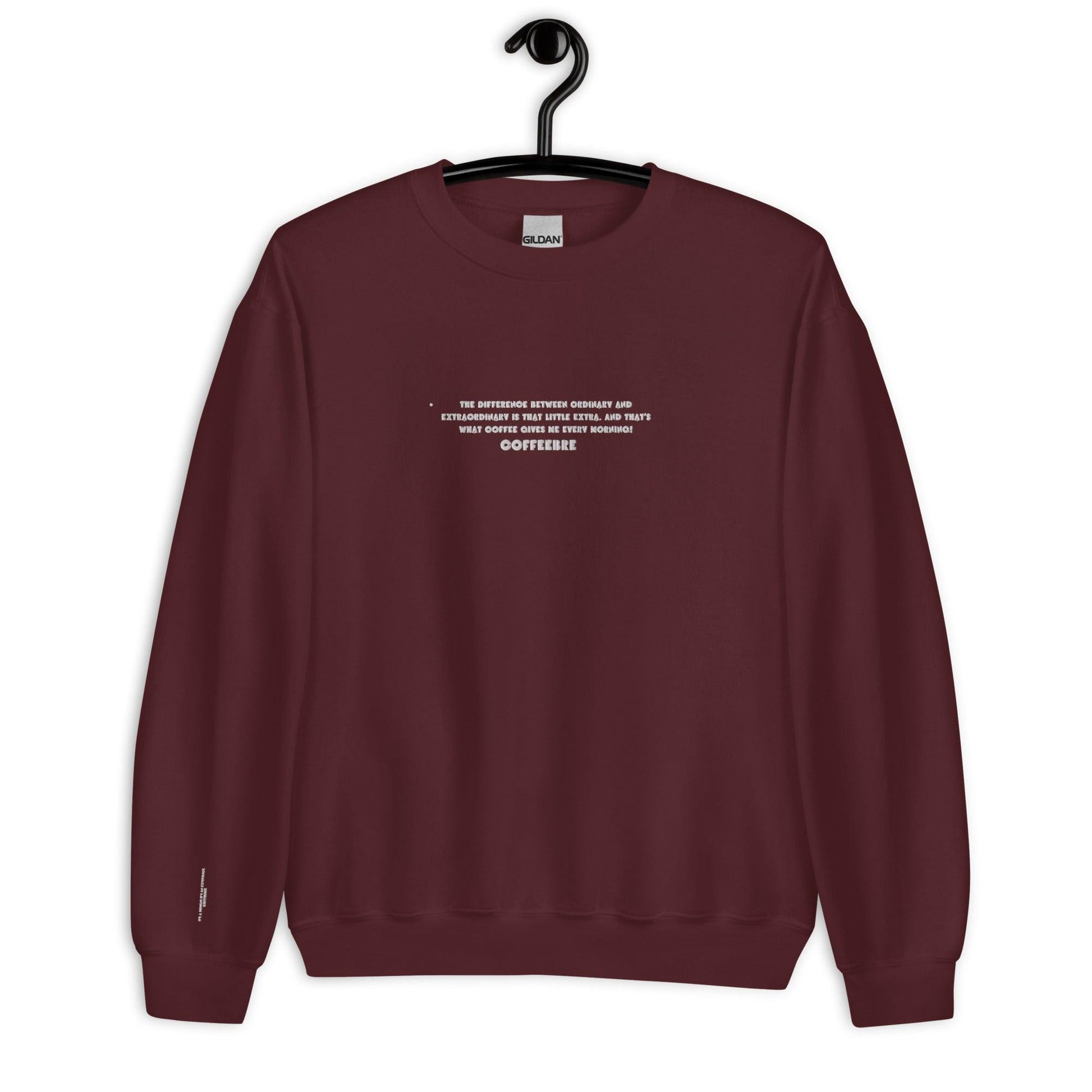 Embroidered Crewneck Unisex Sweatshirt - COFFEEBRE