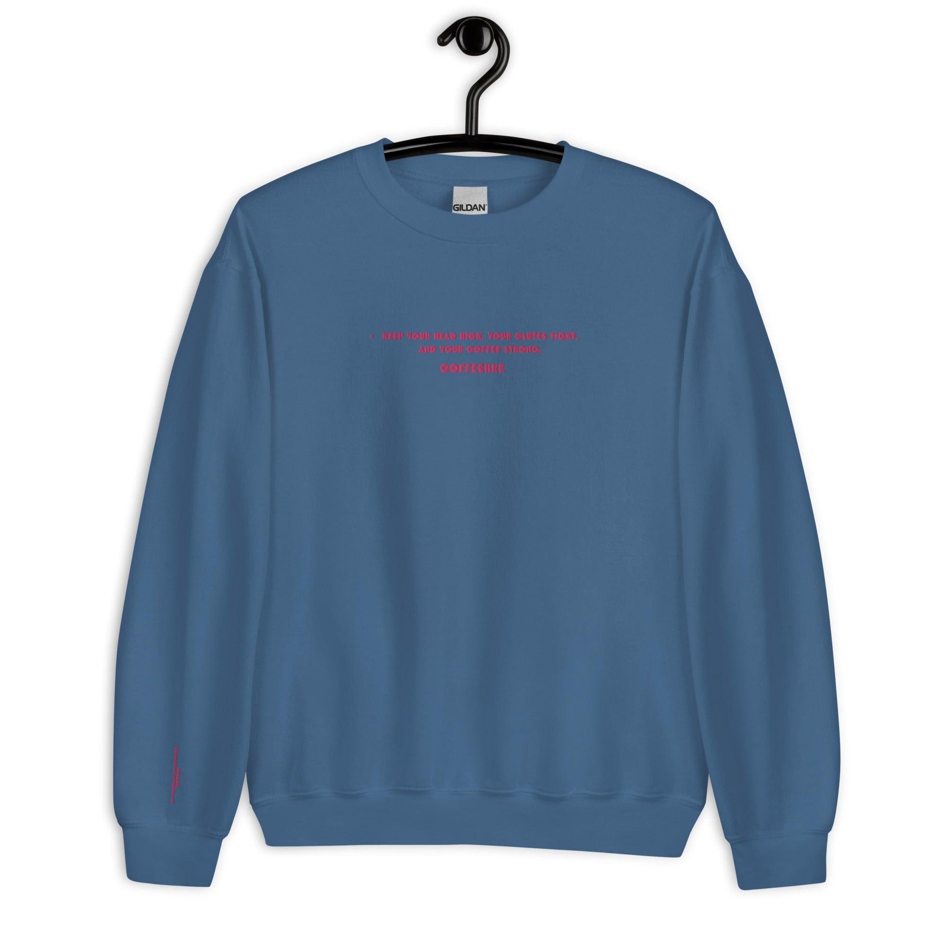 Embroidered Long Sleeve Unisex Crewneck Sweatshirt - COFFEEBRE