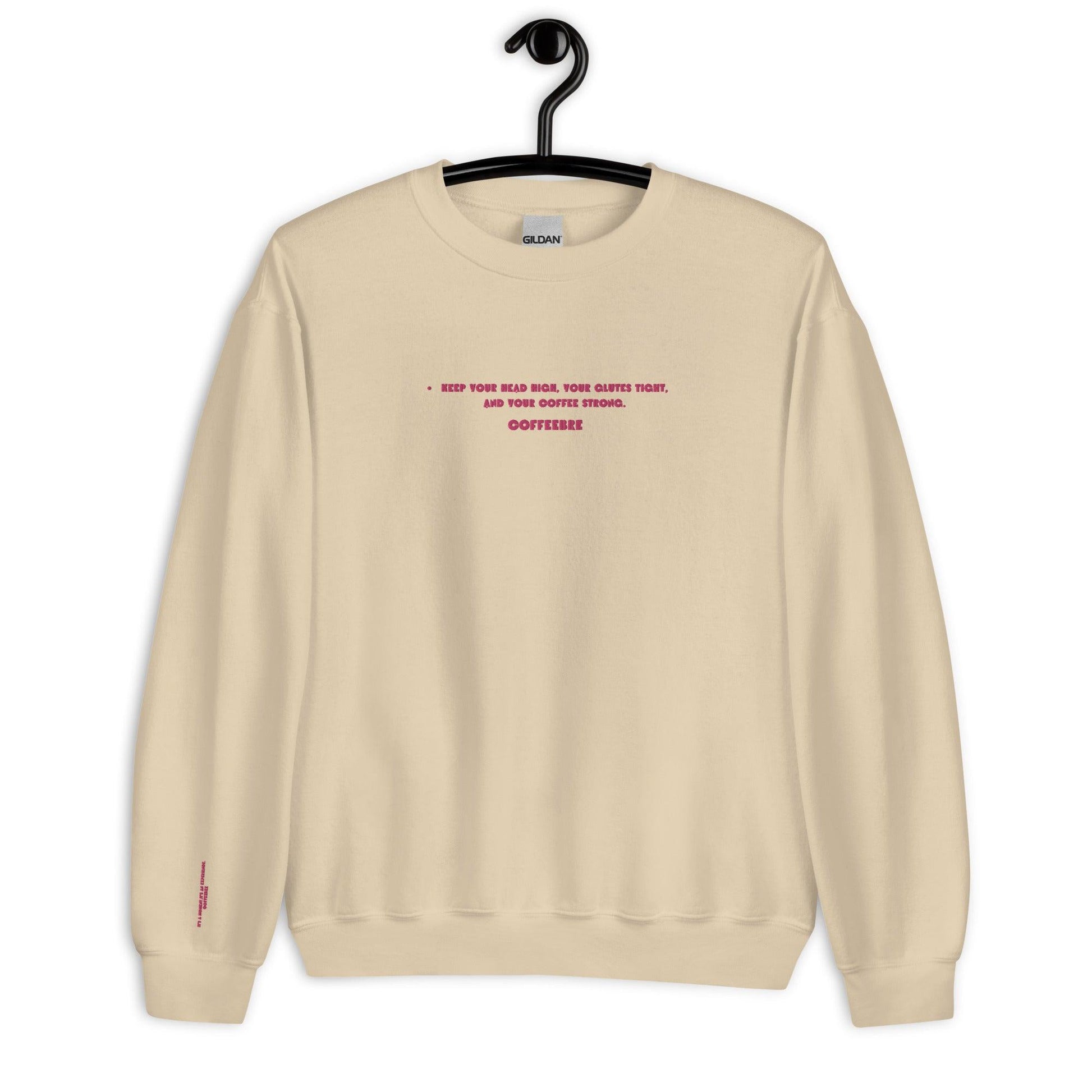 Embroidered Long Sleeve Unisex Crewneck Sweatshirt - COFFEEBRE