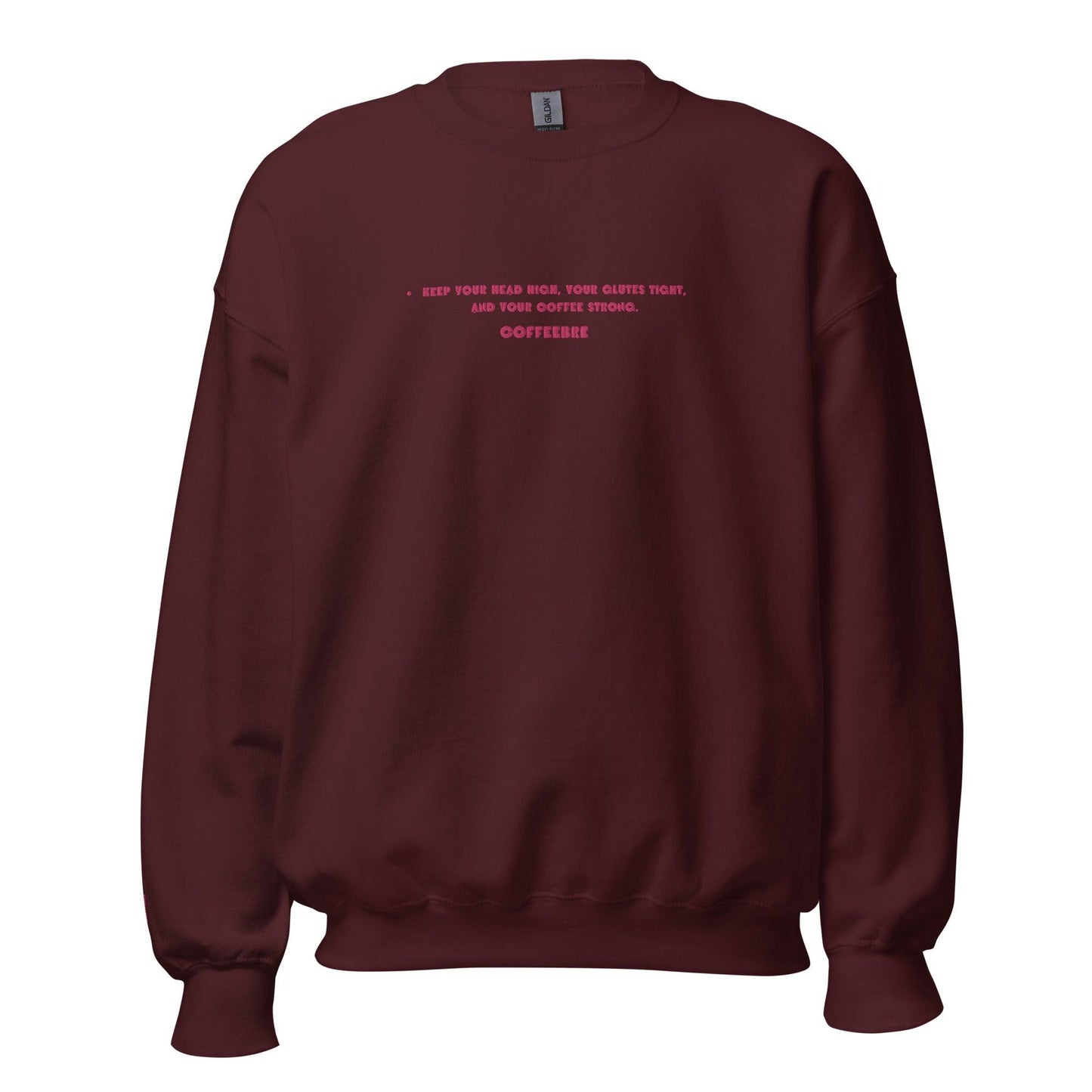 Embroidered Long Sleeve Unisex Crewneck Sweatshirt - COFFEEBRE