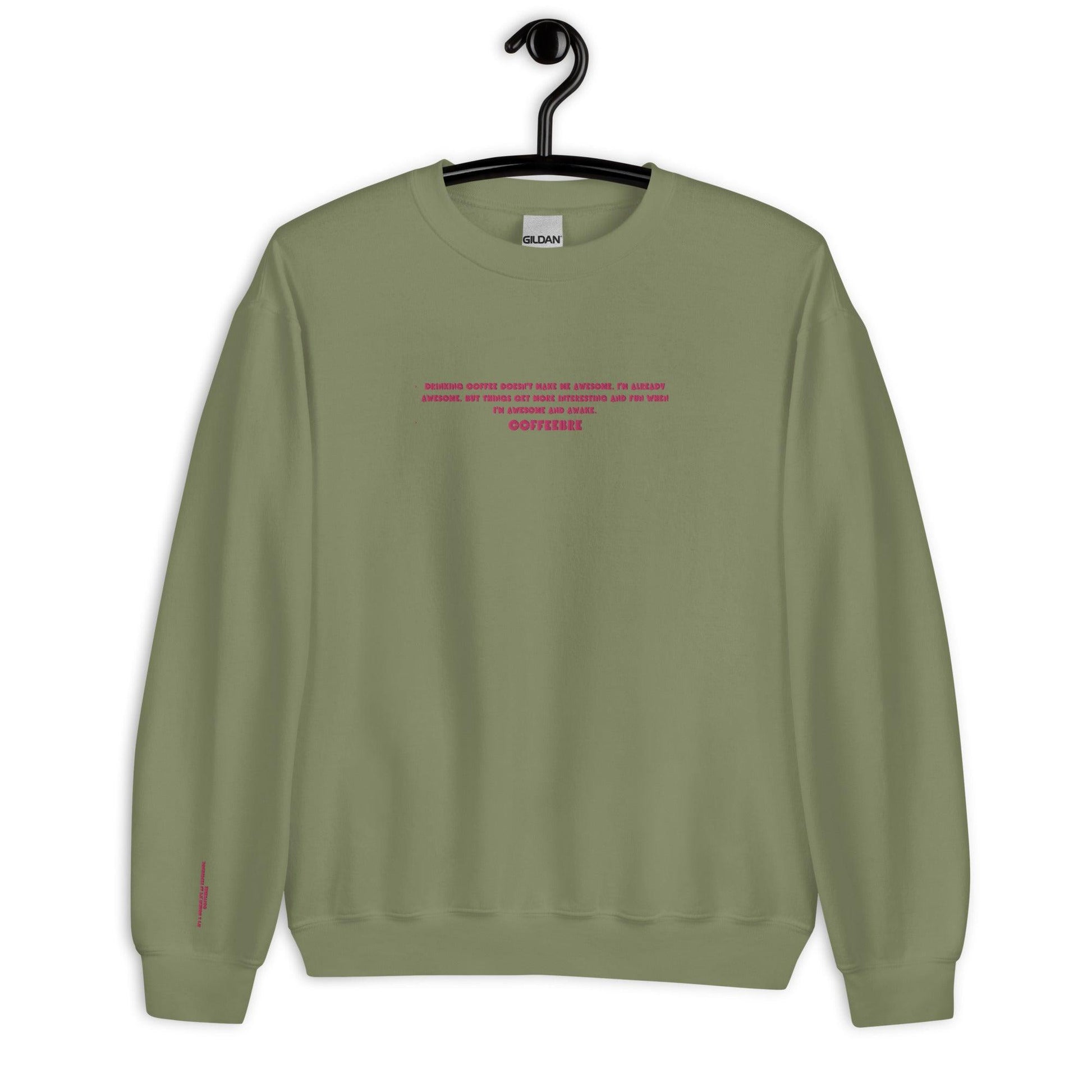 Embroidered Long Sleeve Unisex Sweatshirt - COFFEEBRE