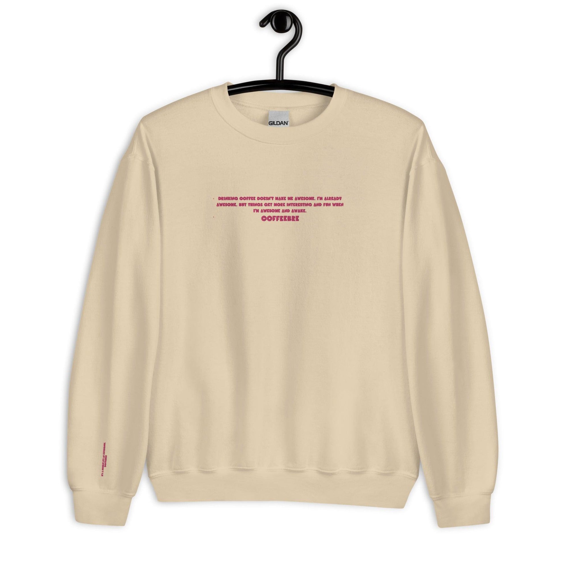 Embroidered Long Sleeve Unisex Sweatshirt - COFFEEBRE