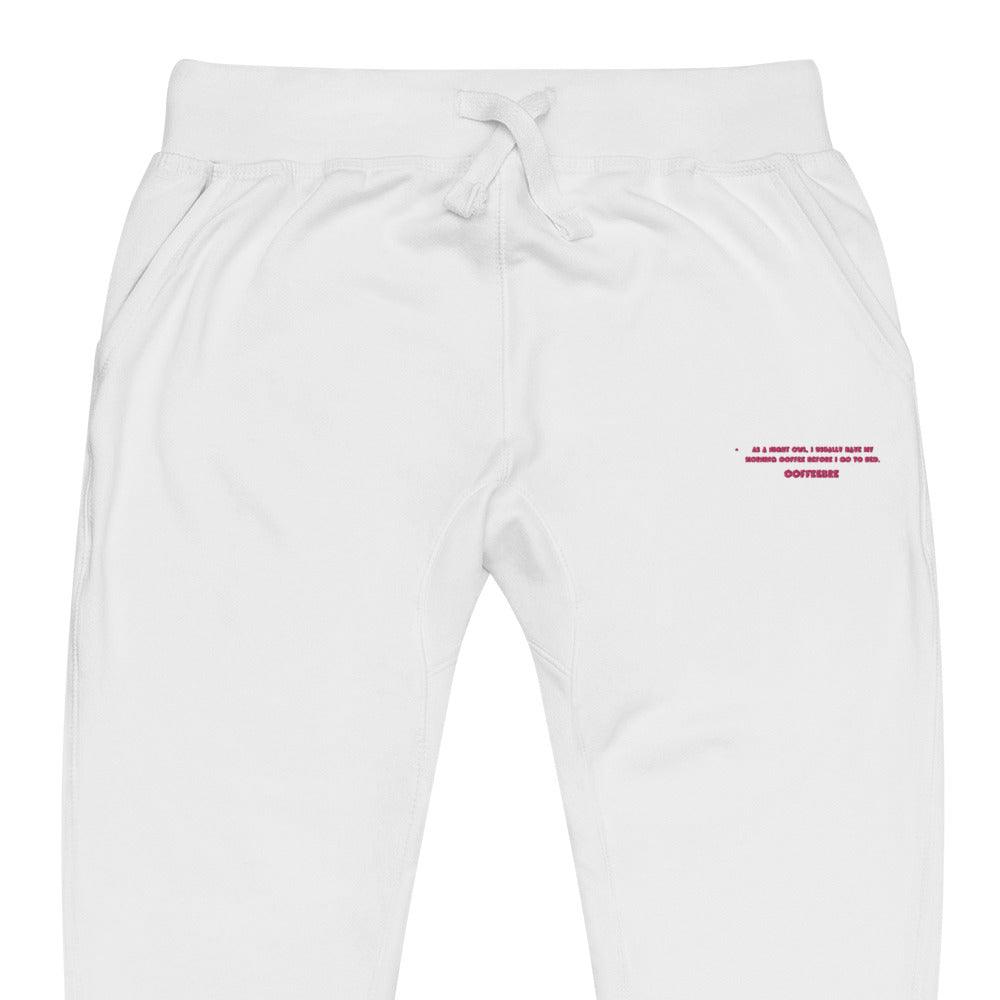 Embroidered Pink Signature Unisex Fleece Sweatpants - COFFEEBRE