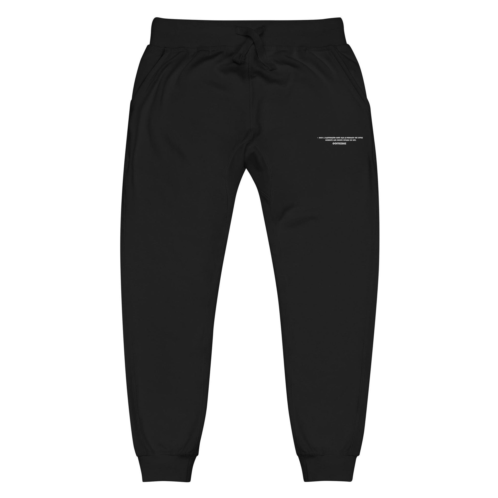 Embroidered Ribbed Waist Unisex Fleece Jogger Sweatpants