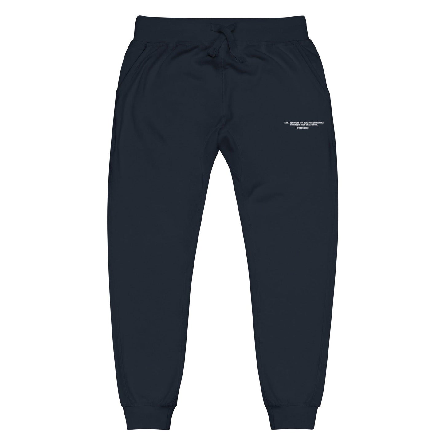 Embroidered Ribbed Waist Unisex Fleece Jogger Sweatpants