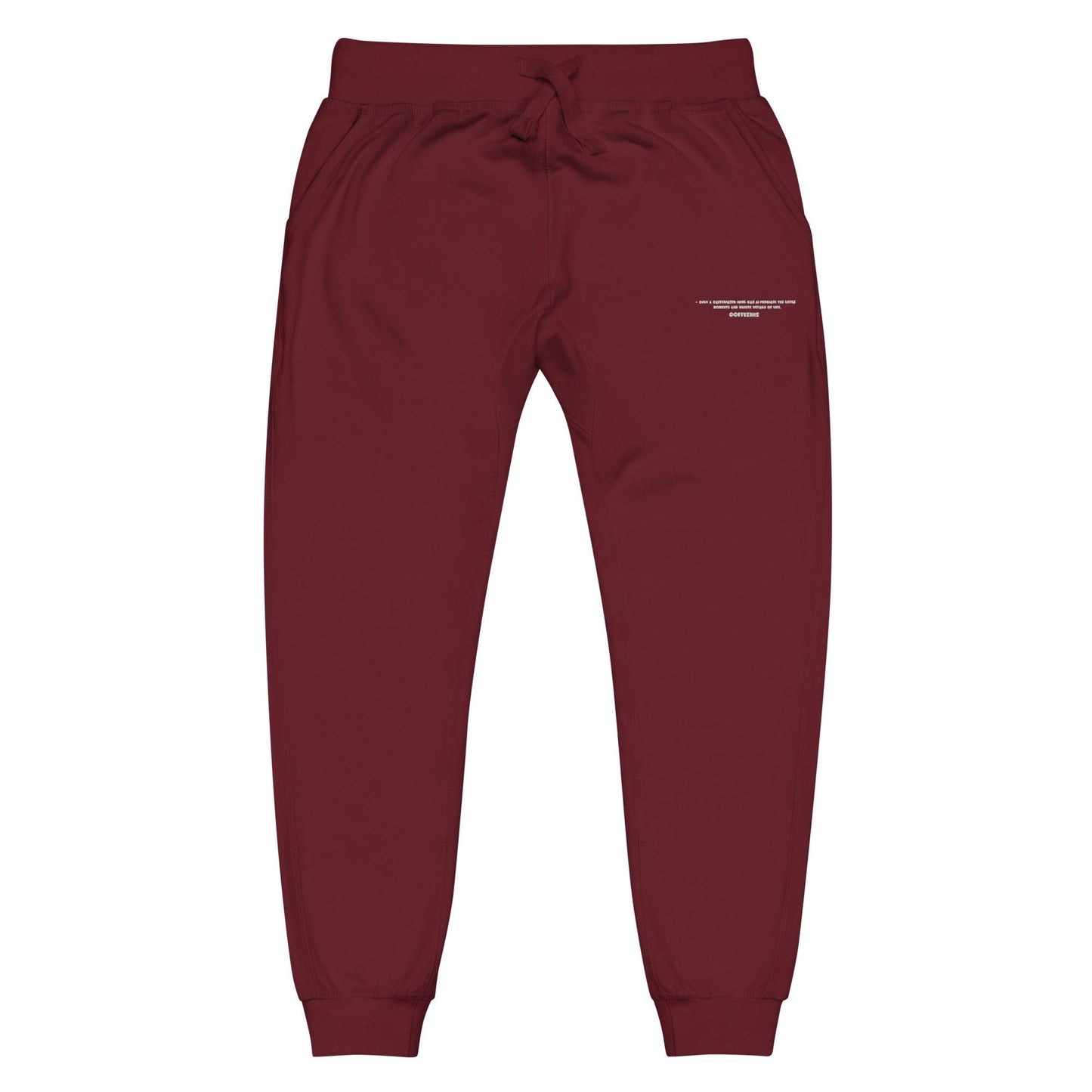 Embroidered Ribbed Waist Unisex Fleece Jogger Sweatpants