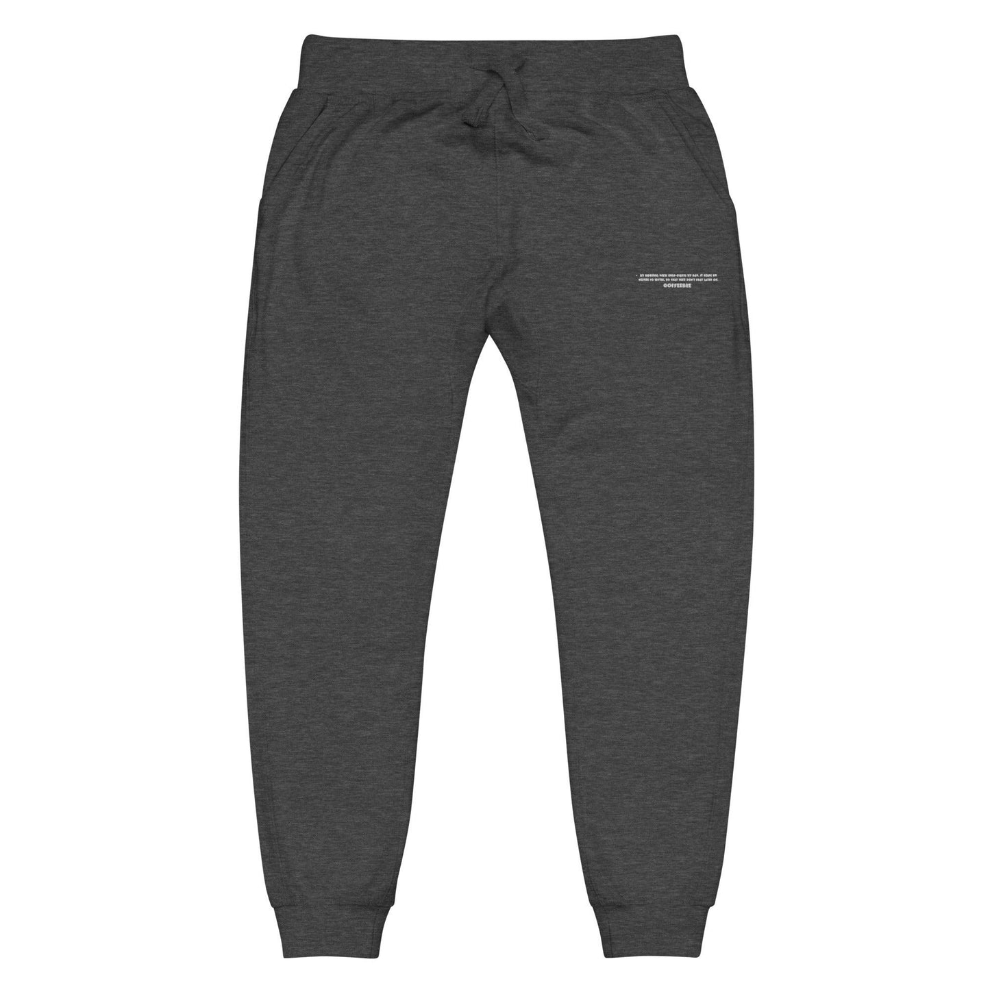 Embroidered Ribbed Waist Unisex Fleece Sweatpants