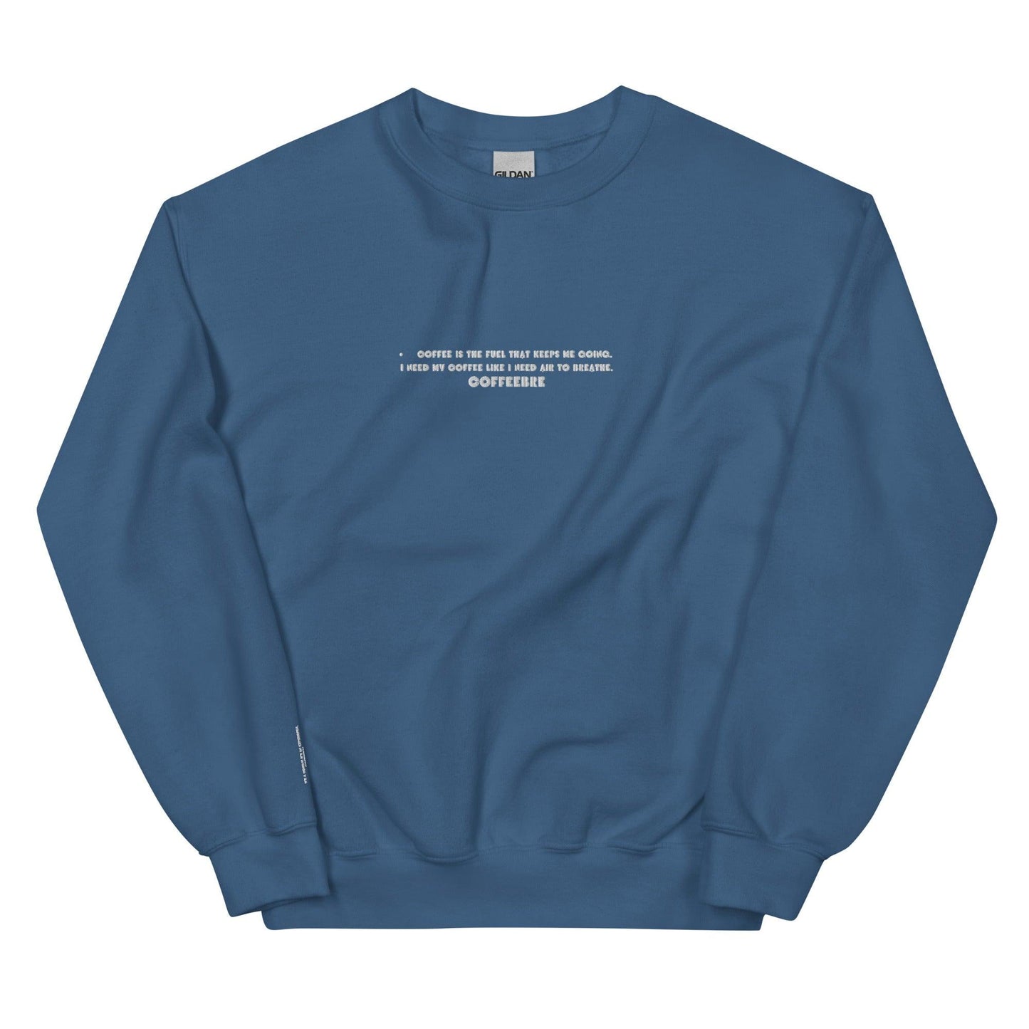 Embroidered Text Print Unisex Crewneck Sweatshirt - COFFEEBRE