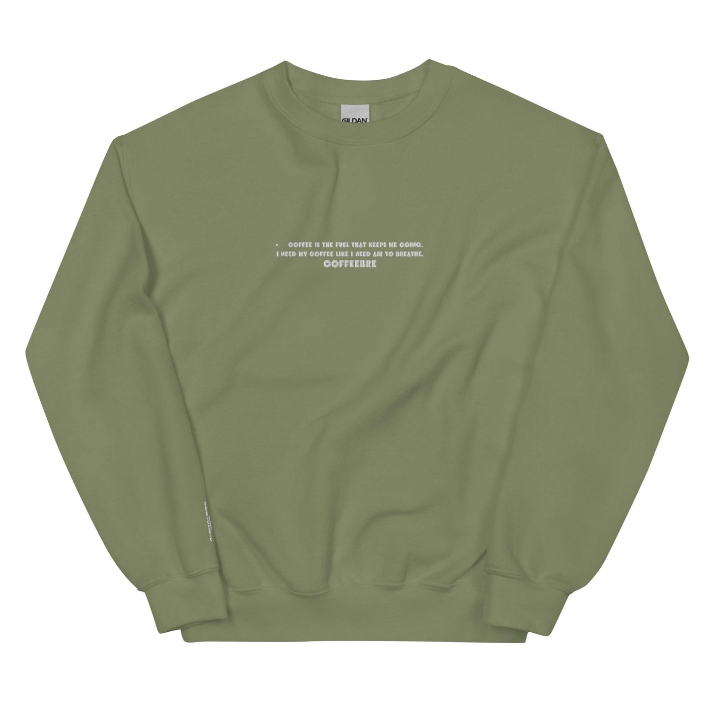 Embroidered Text Print Unisex Crewneck Sweatshirt - COFFEEBRE