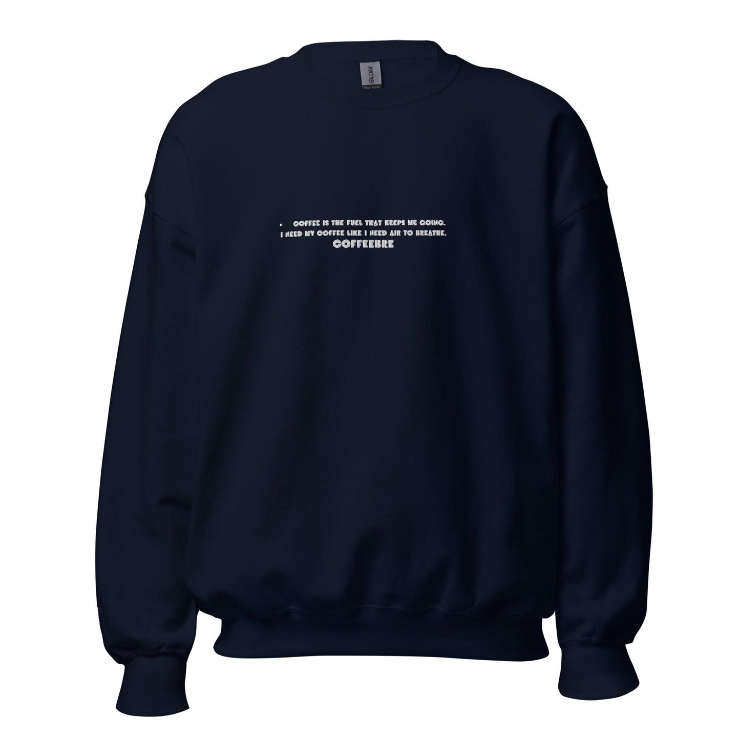 Embroidered Text Print Unisex Crewneck Sweatshirt - COFFEEBRE