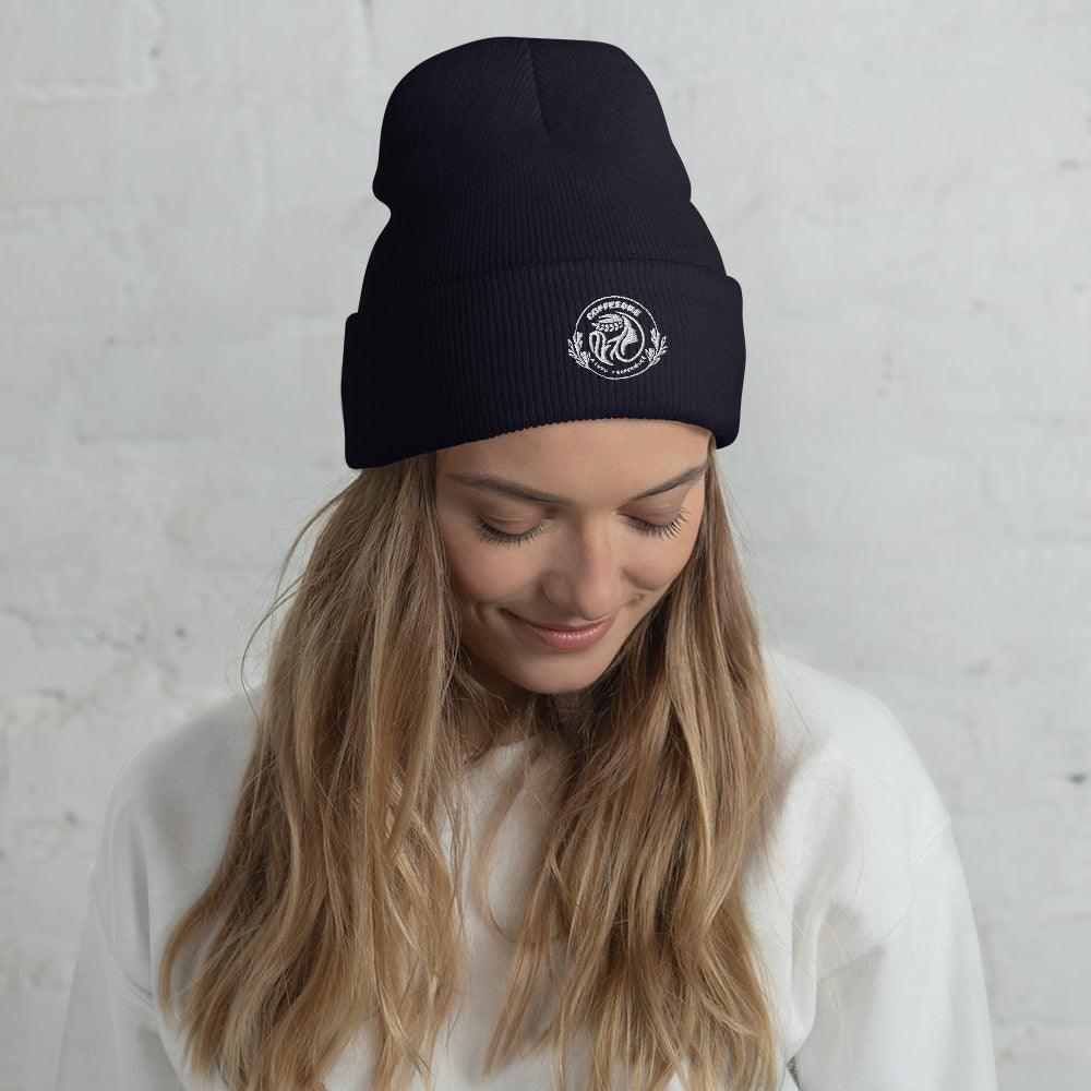 Embroidery Cuffed Beanie For Beanie Lover - COFFEEBRE