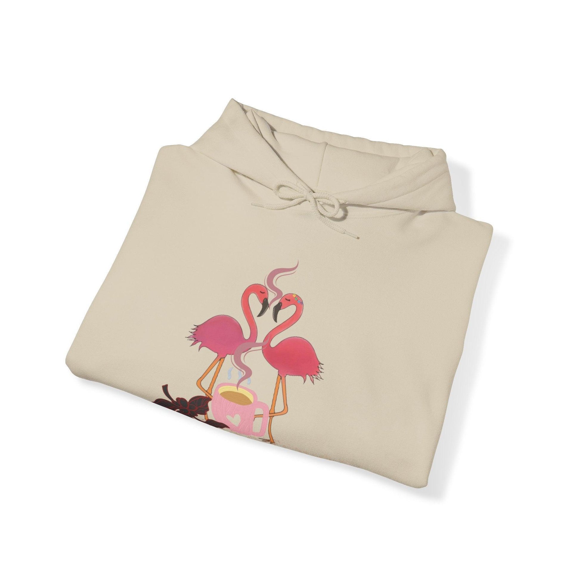 Flamingo Coffee Date Hooded Sweatshirt - COFFEEBRE