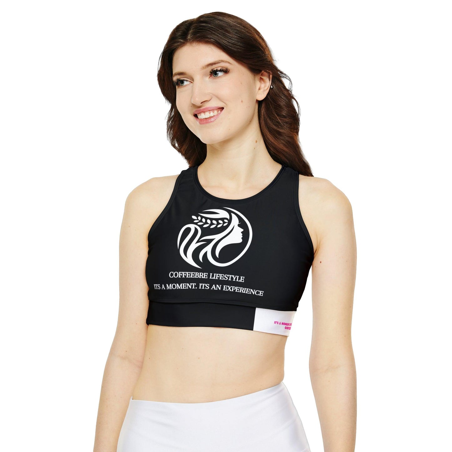 Fully Lined, Black Padded Sports Bra - COFFEEBRE
