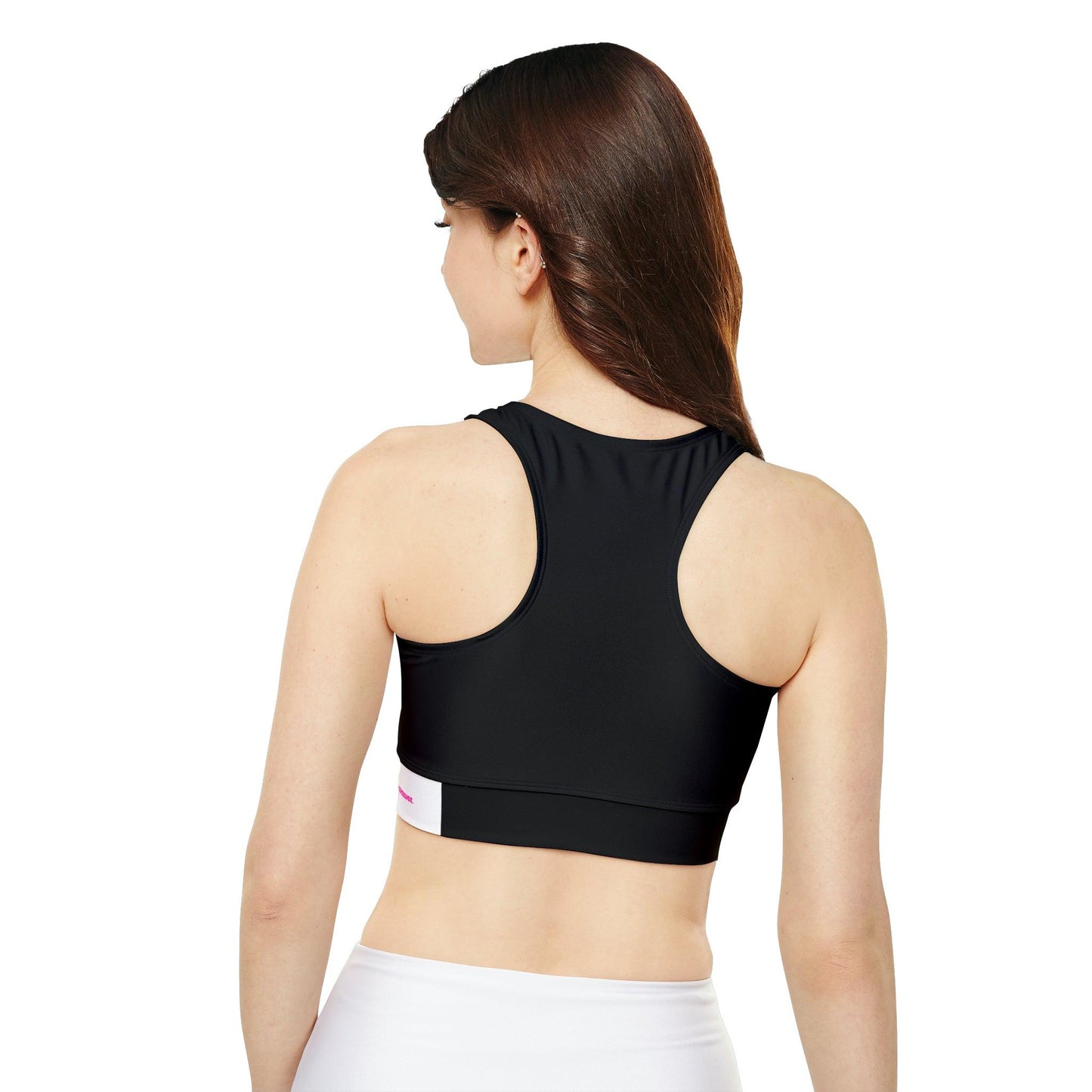 Fully Lined, Black Workout Padded Sports Bra - COFFEEBRE