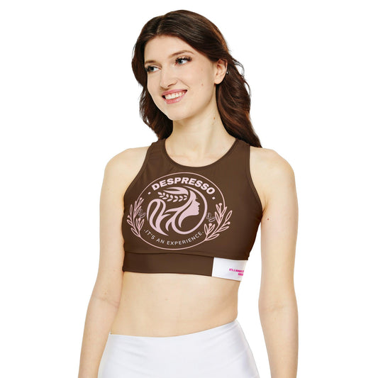 Fully Lined, Depresso Padded Sports Bra - COFFEEBRE
