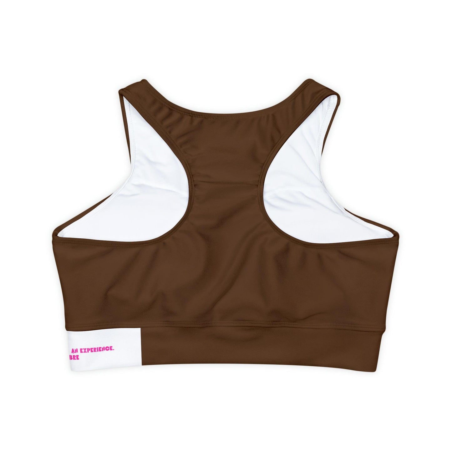 Fully Lined, Latte Coffee Run Padded Sports Bra - COFFEEBRE