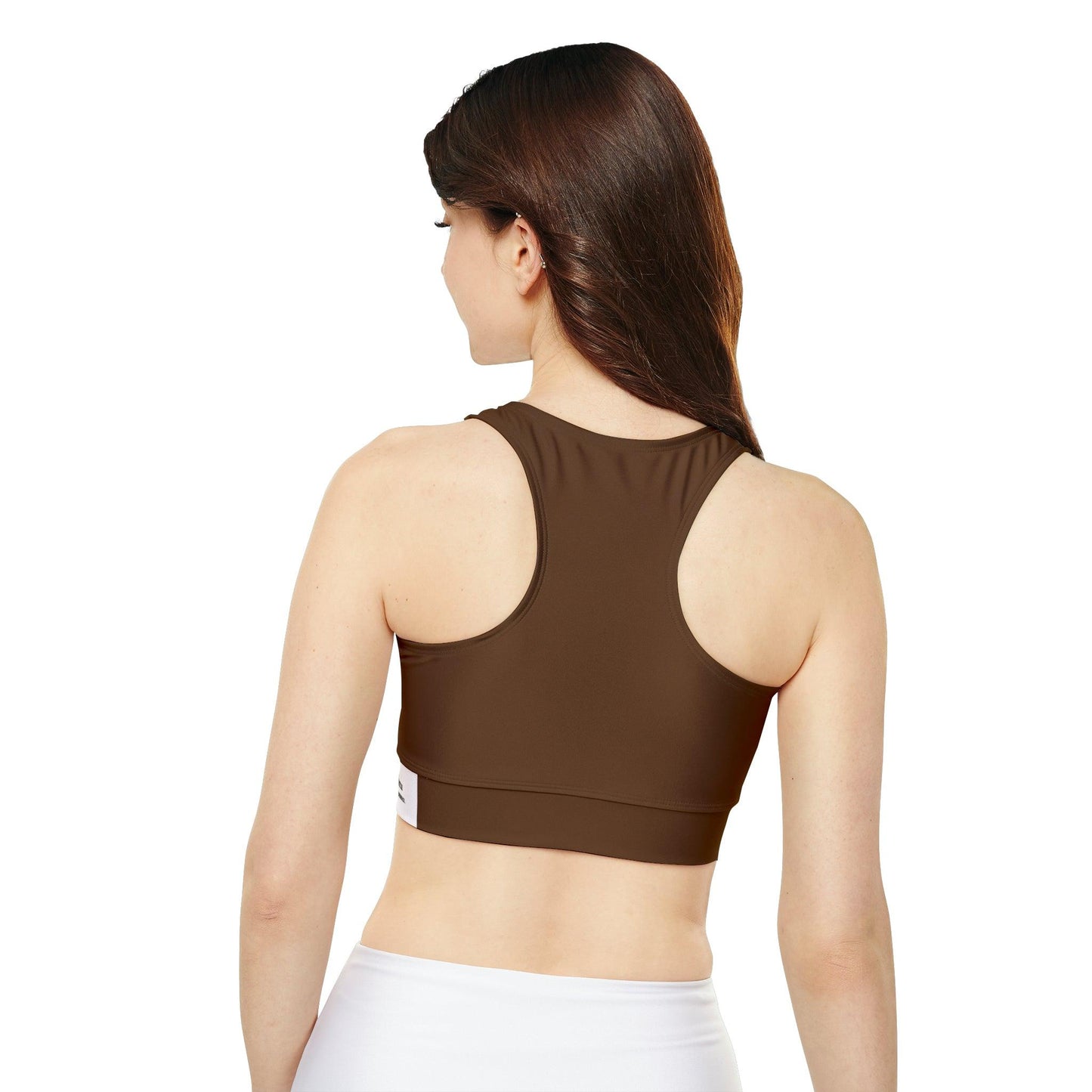 Fully Lined, Latte Padded Sports Bra - COFFEEBRE