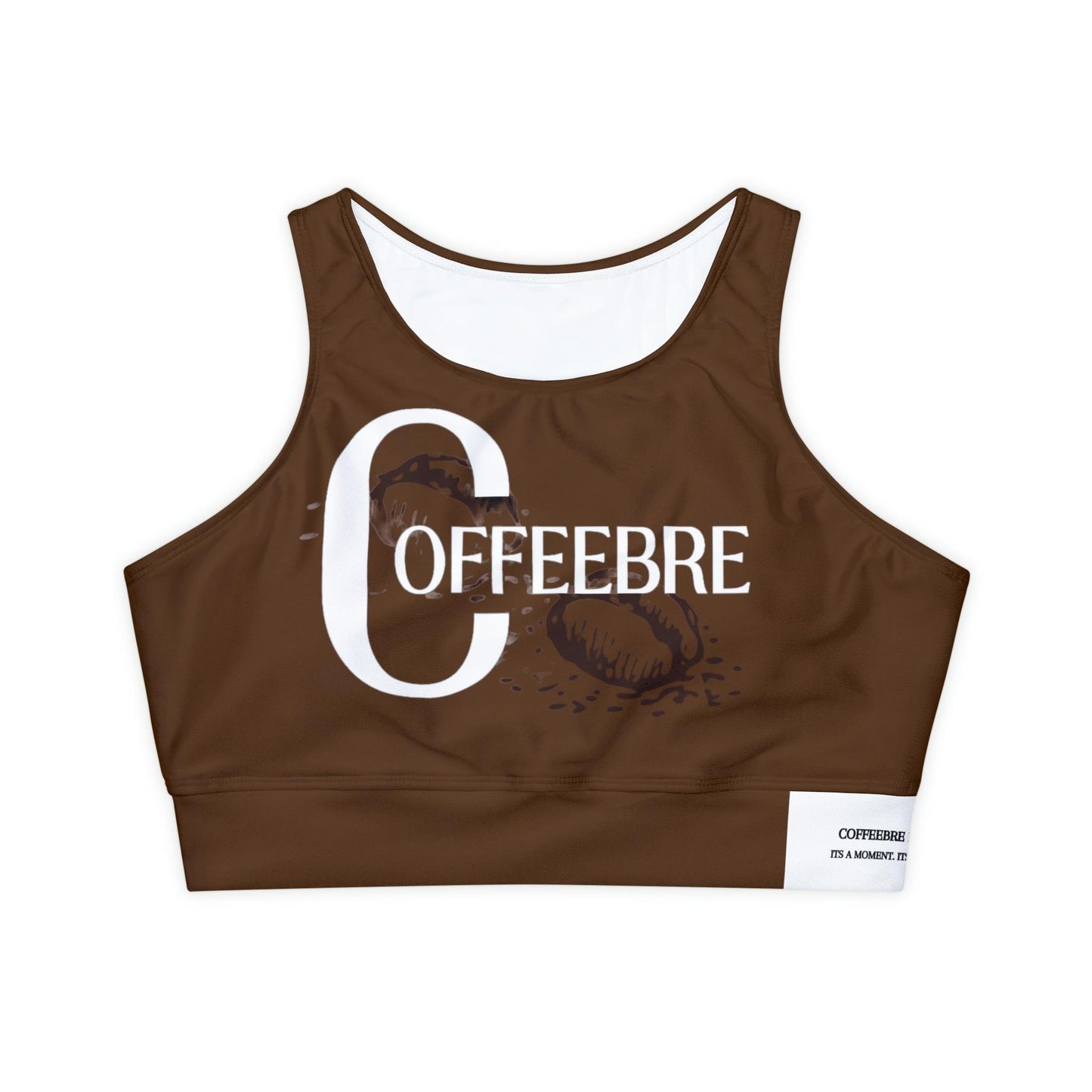Fully Lined, Latte Padded Sports Bra - COFFEEBRE