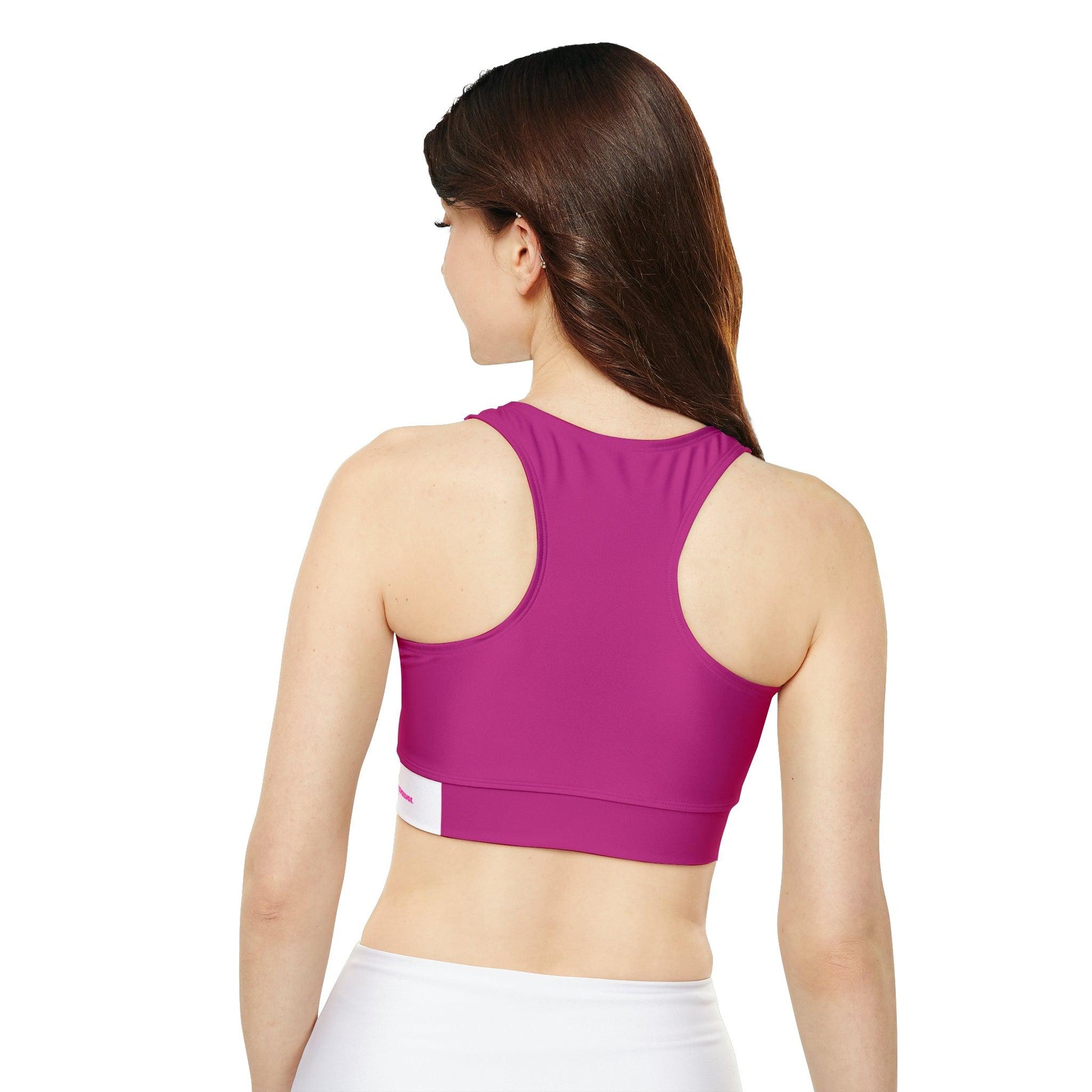 Fully Lined, Lifestyle Padded Pink Sports Bra - COFFEEBRE