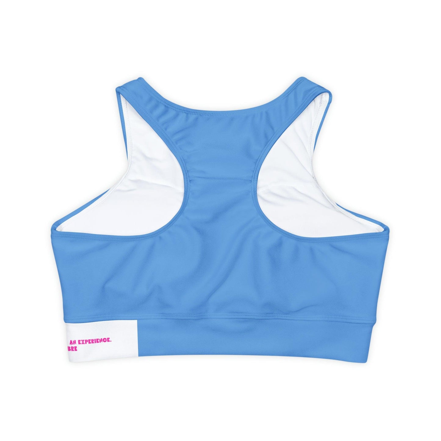 Fully Lined, Light Blue Pilates Padded Sports Bra - COFFEEBRE