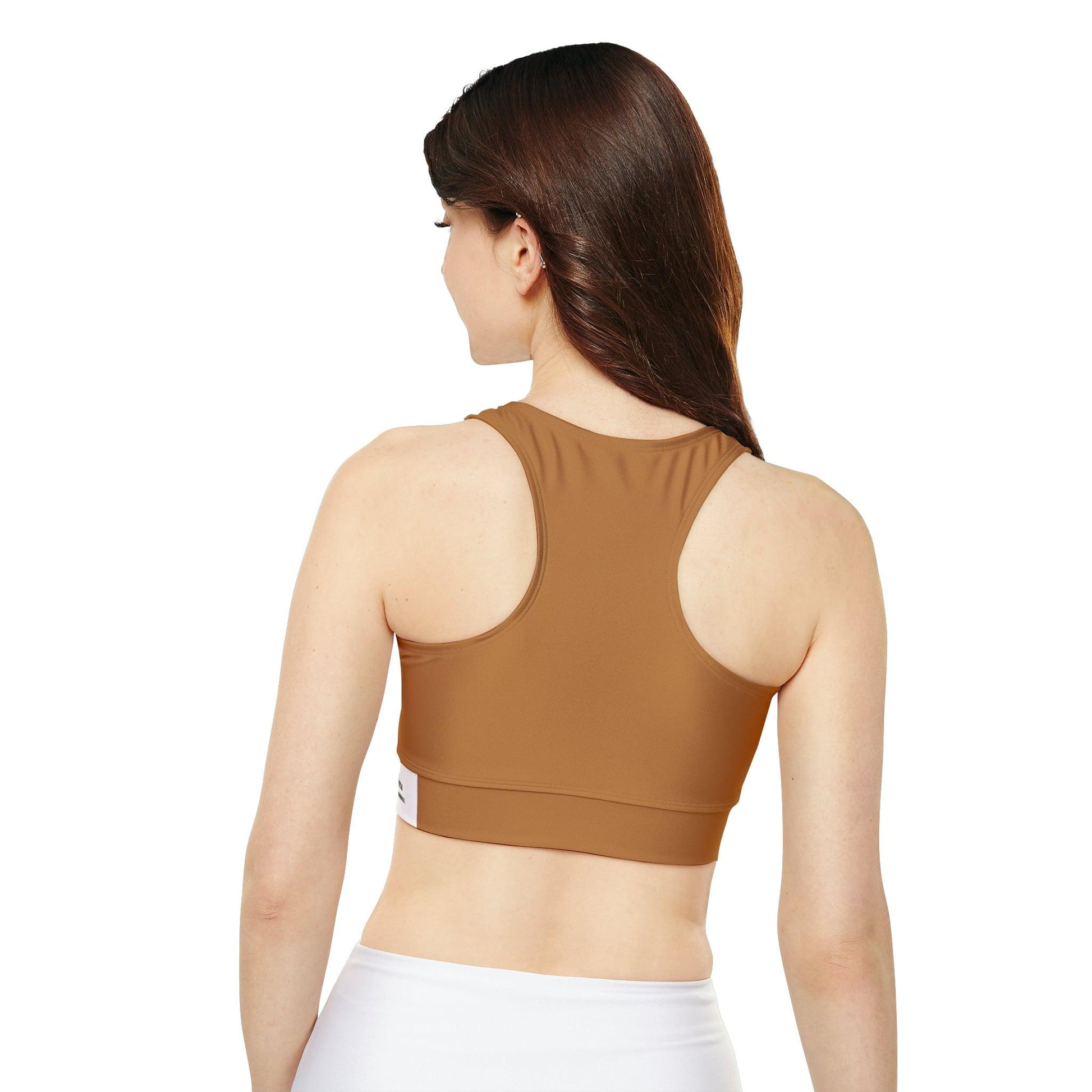 Fully Lined, Mocha Padded Sports Bra - COFFEEBRE