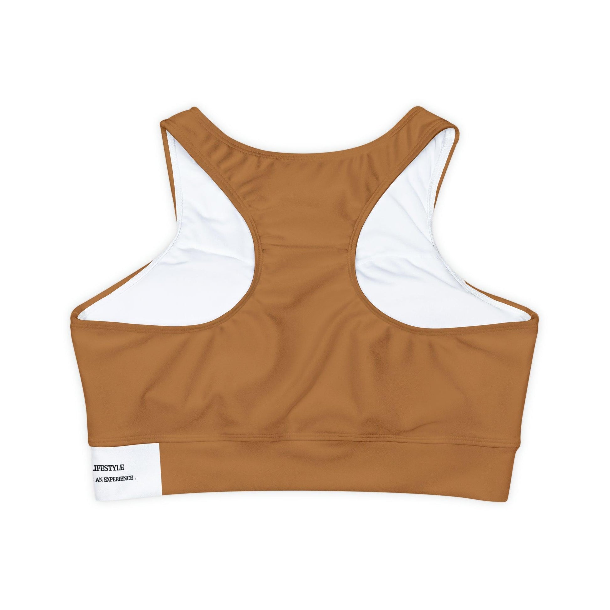 Fully Lined, Mocha Padded Sports Bra - COFFEEBRE