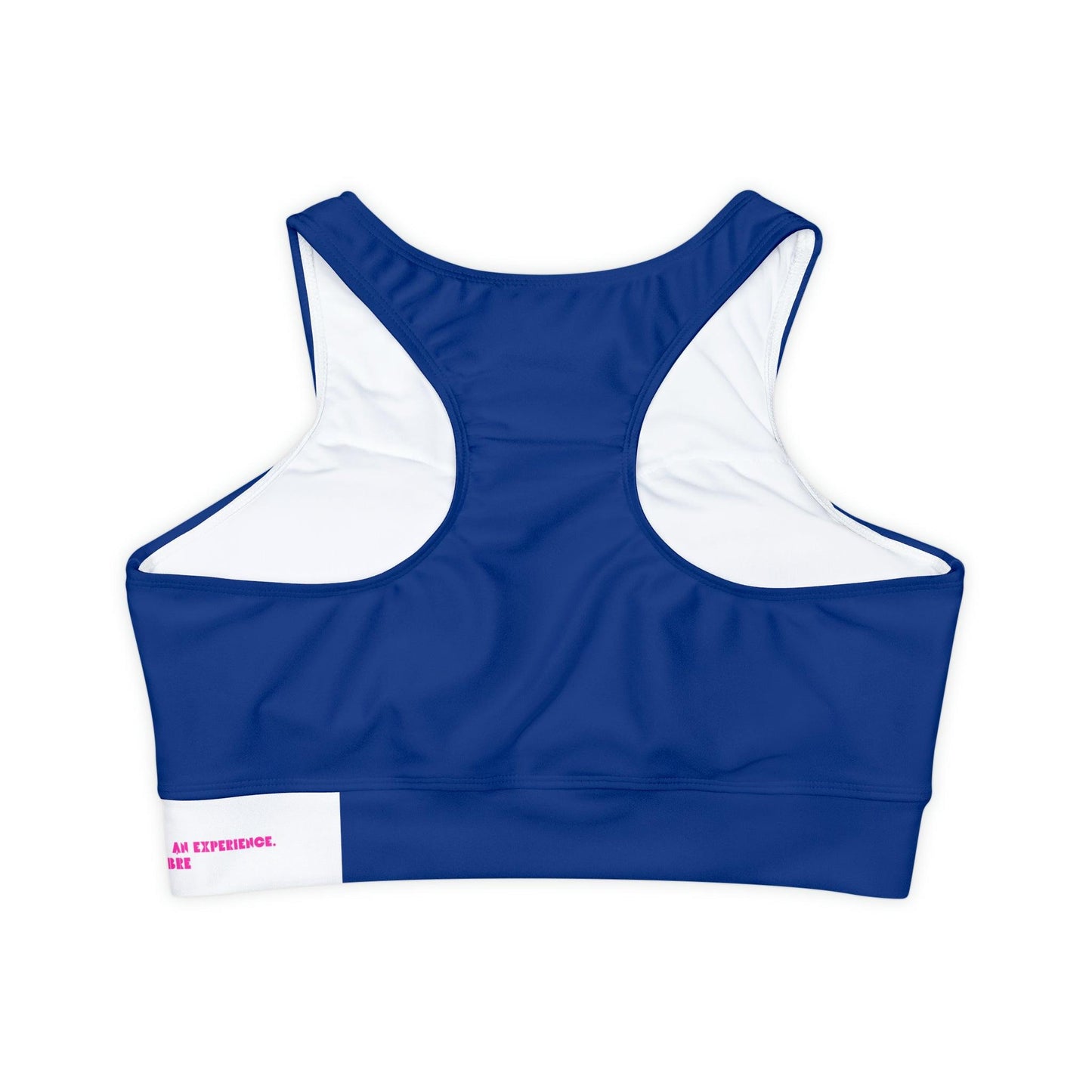 Fully Lined, Navy Blue Coffee Run Padded Sports Bra - COFFEEBRE