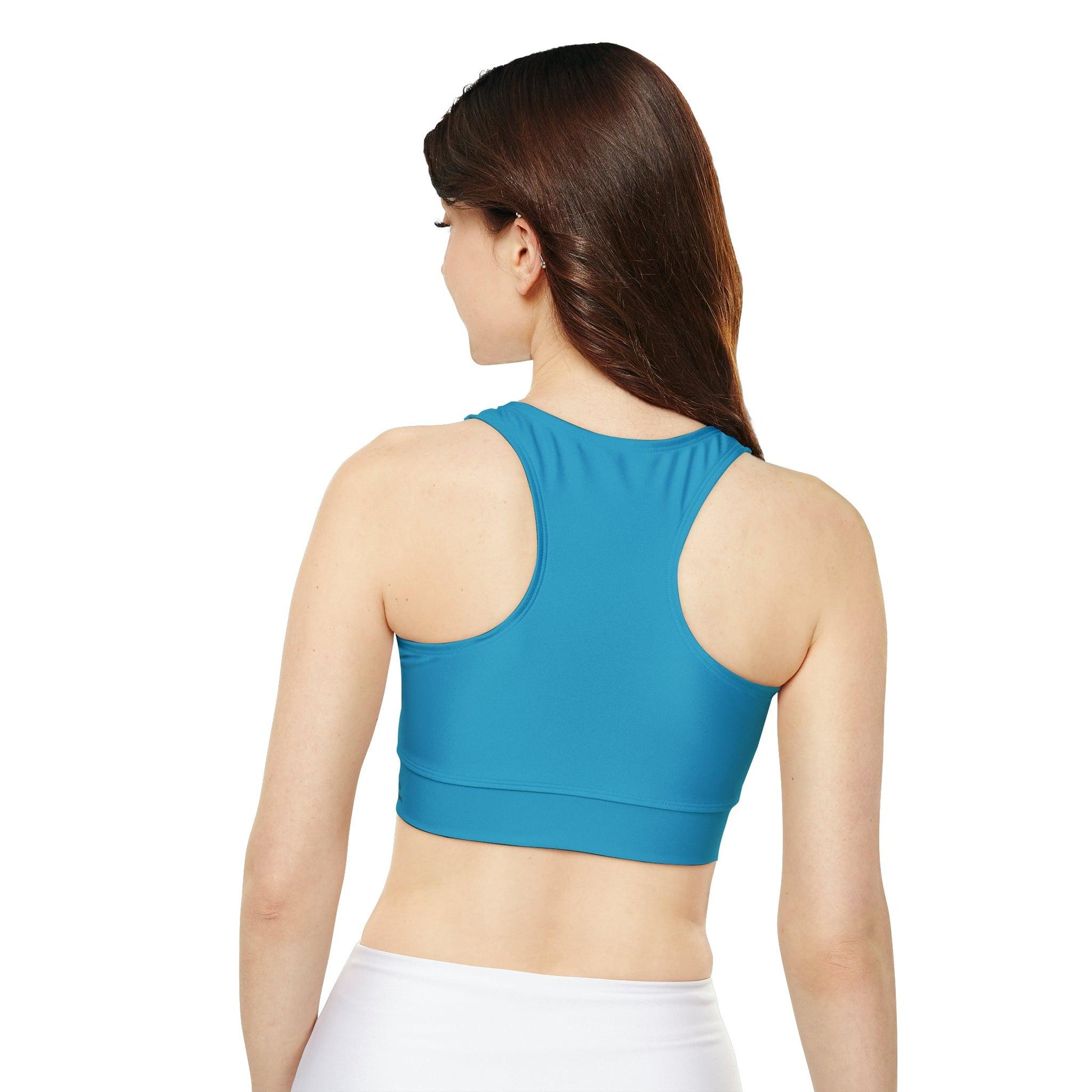 Fully Lined, Turquoise Padded Sports Bra - COFFEEBRE