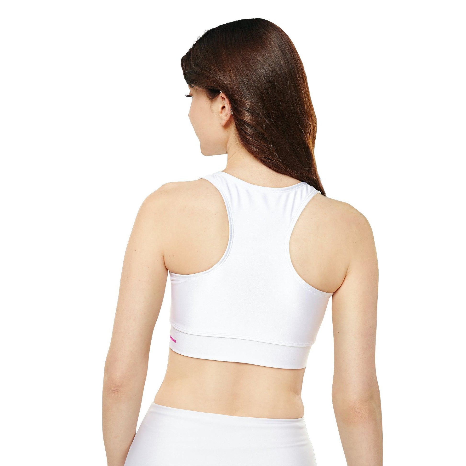 Fully Lined, White Padded Sports Bra - COFFEEBRE